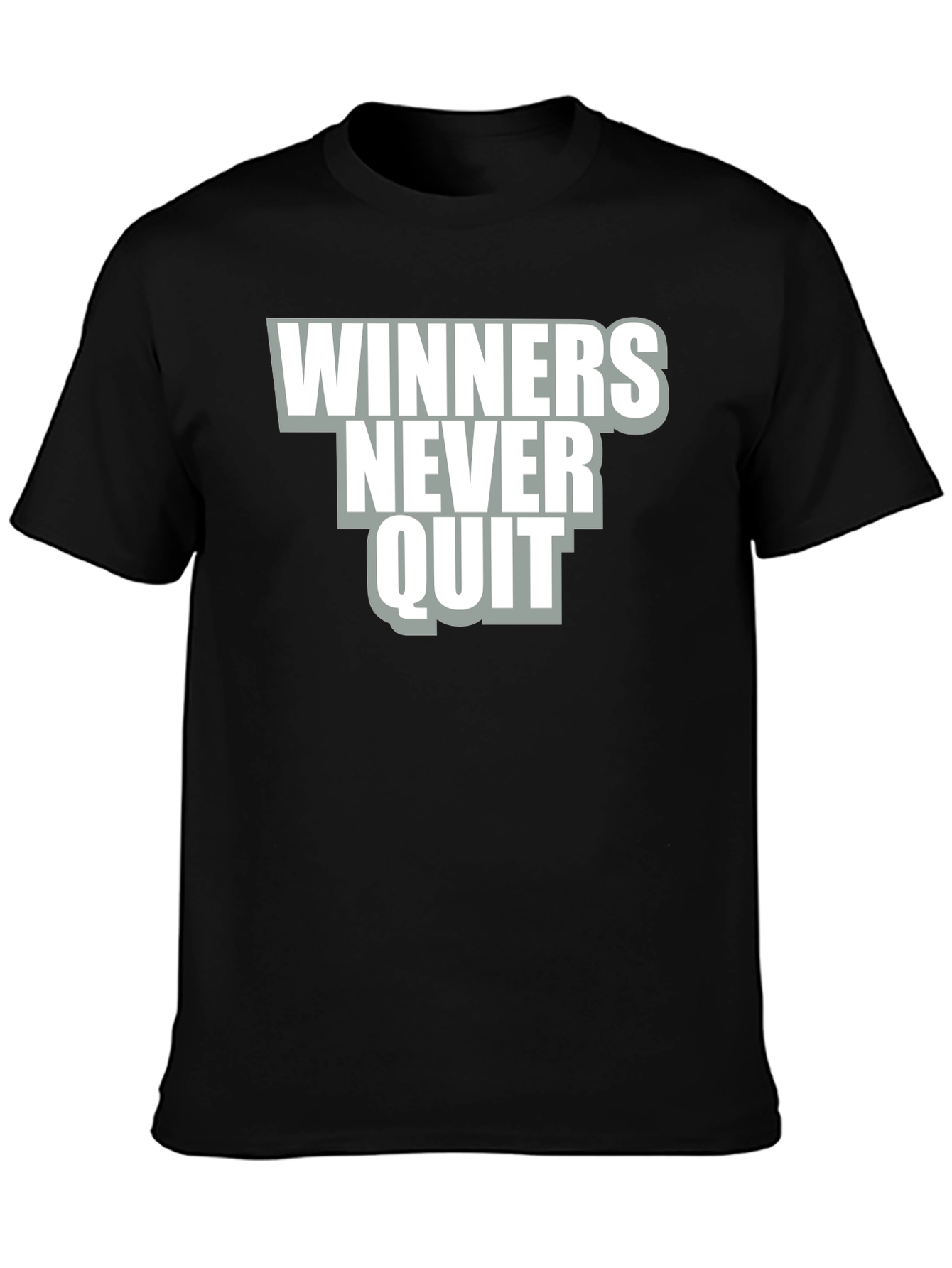 Winners Never Quit Graphic Tee - Black