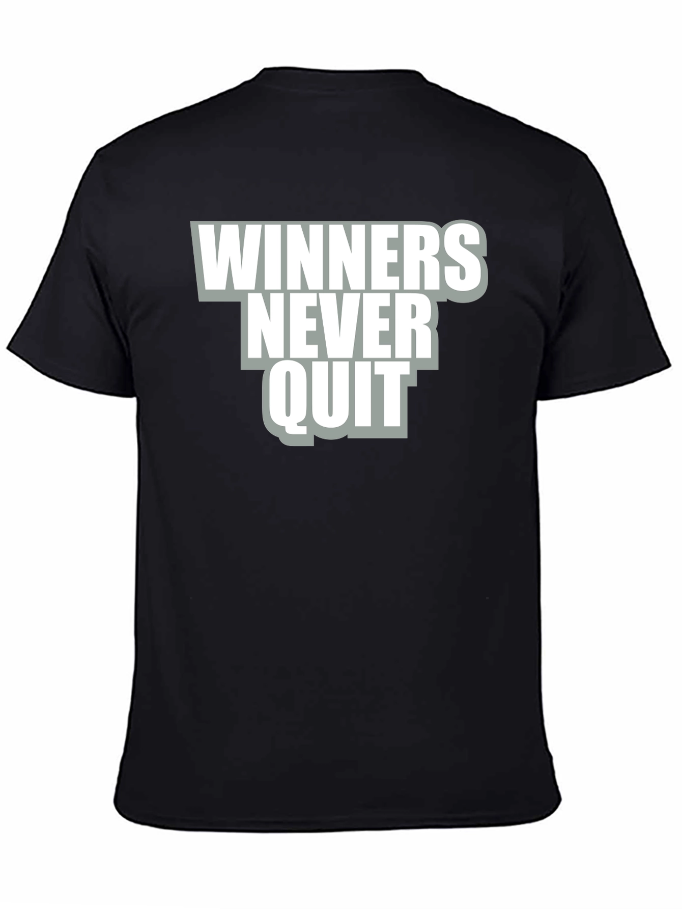 Winners Never Quit Graphic Tee - Black