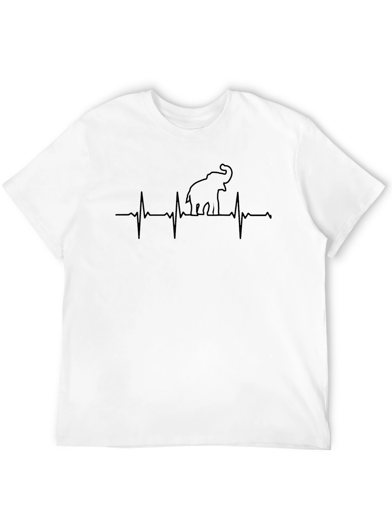 Elephant Heartbeat Black T-Shirt