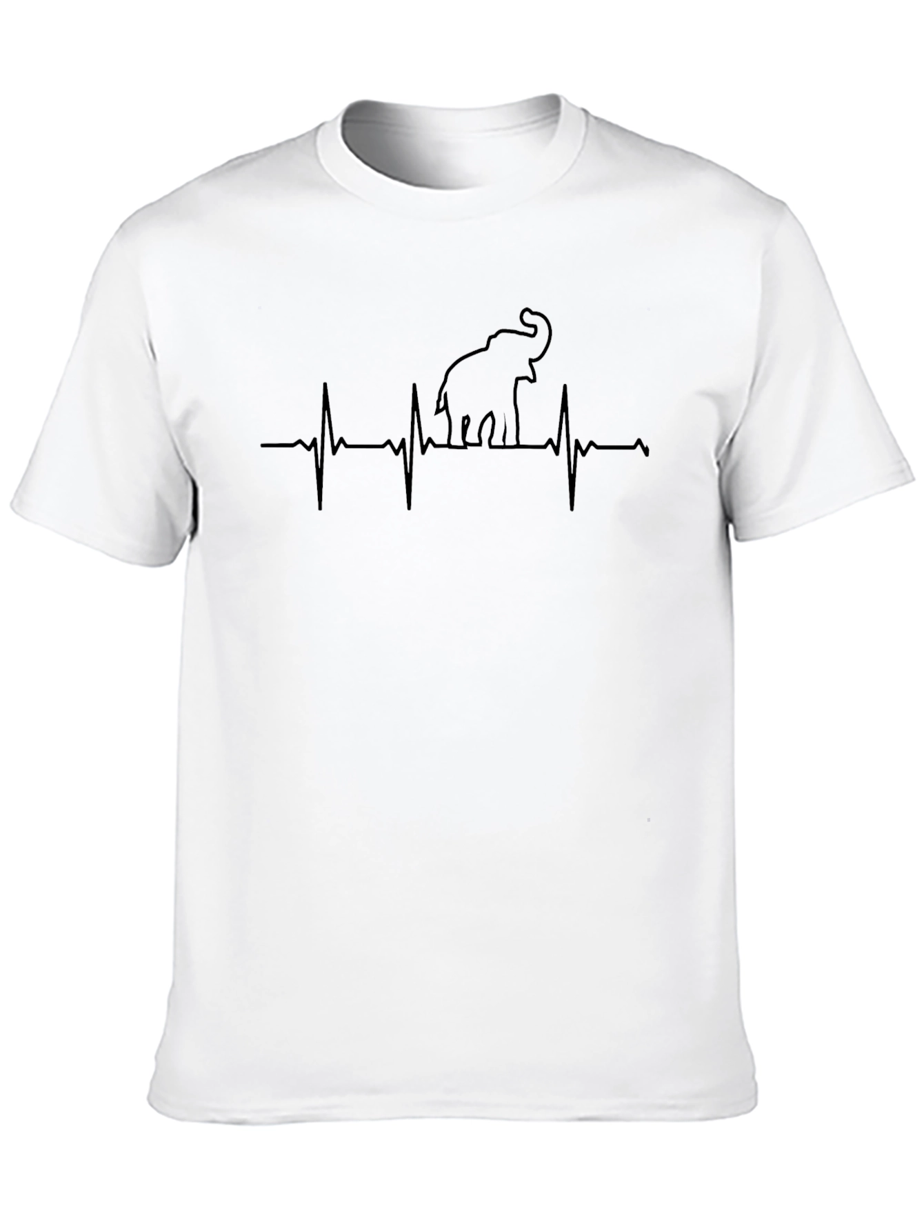 Elephant Heartbeat Black T-Shirt