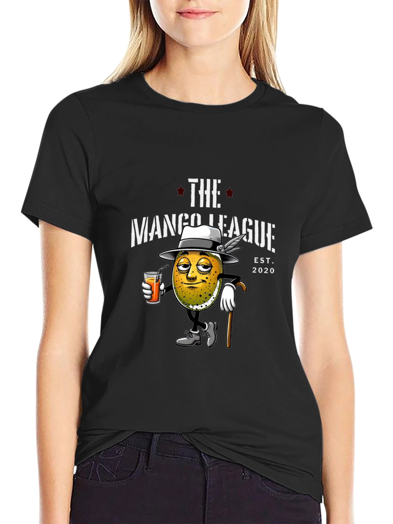 The Mango League Black Graphic T-Shirt