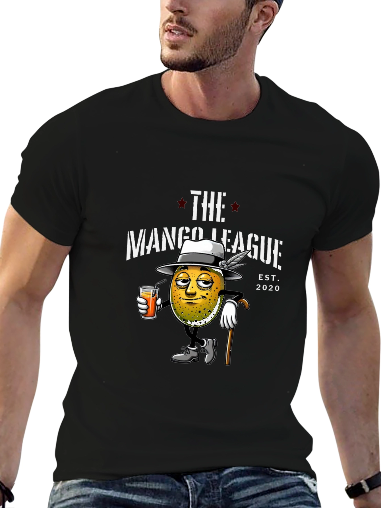 The Mango League Black Graphic T-Shirt