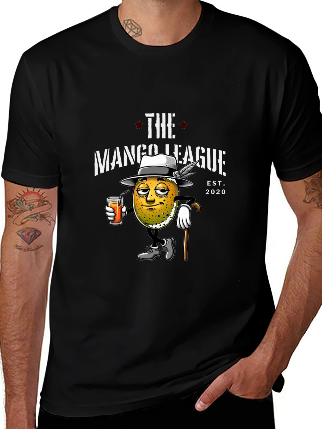 The Mango League Black Graphic T-Shirt