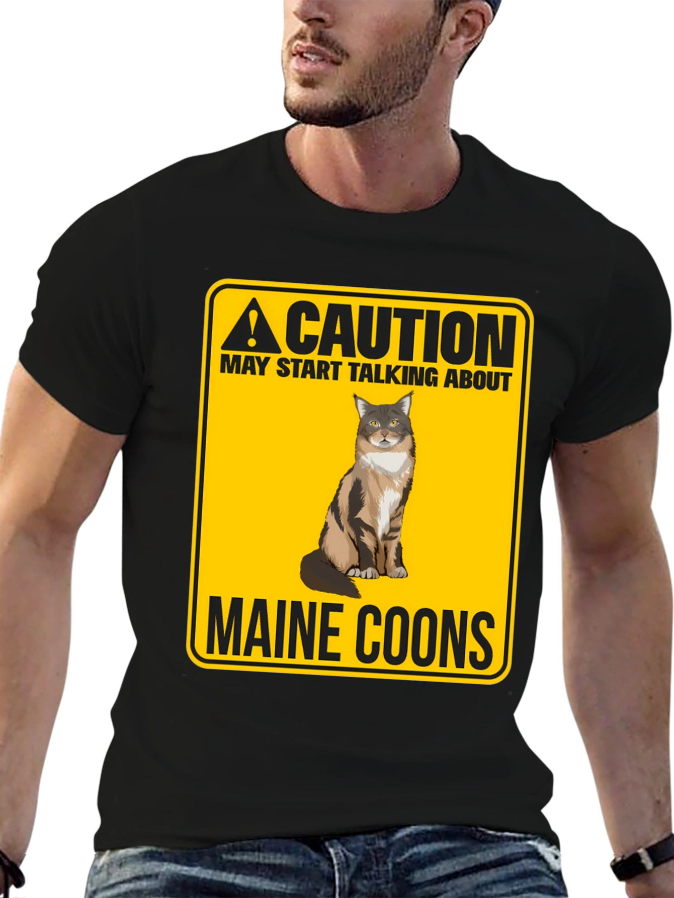 Caution Maine Coons T-Shirt - Funny Cat Lover Tee