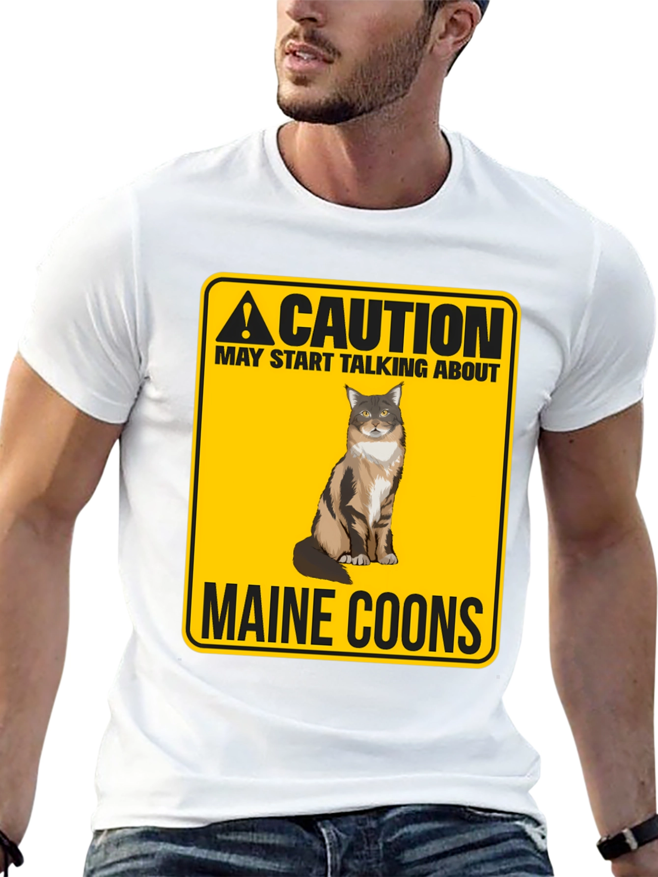 Caution Maine Coons T-Shirt - Funny Cat Lover Tee