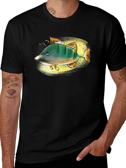 Funny Cartoon Fish Graphic T-Shirt - Unisex