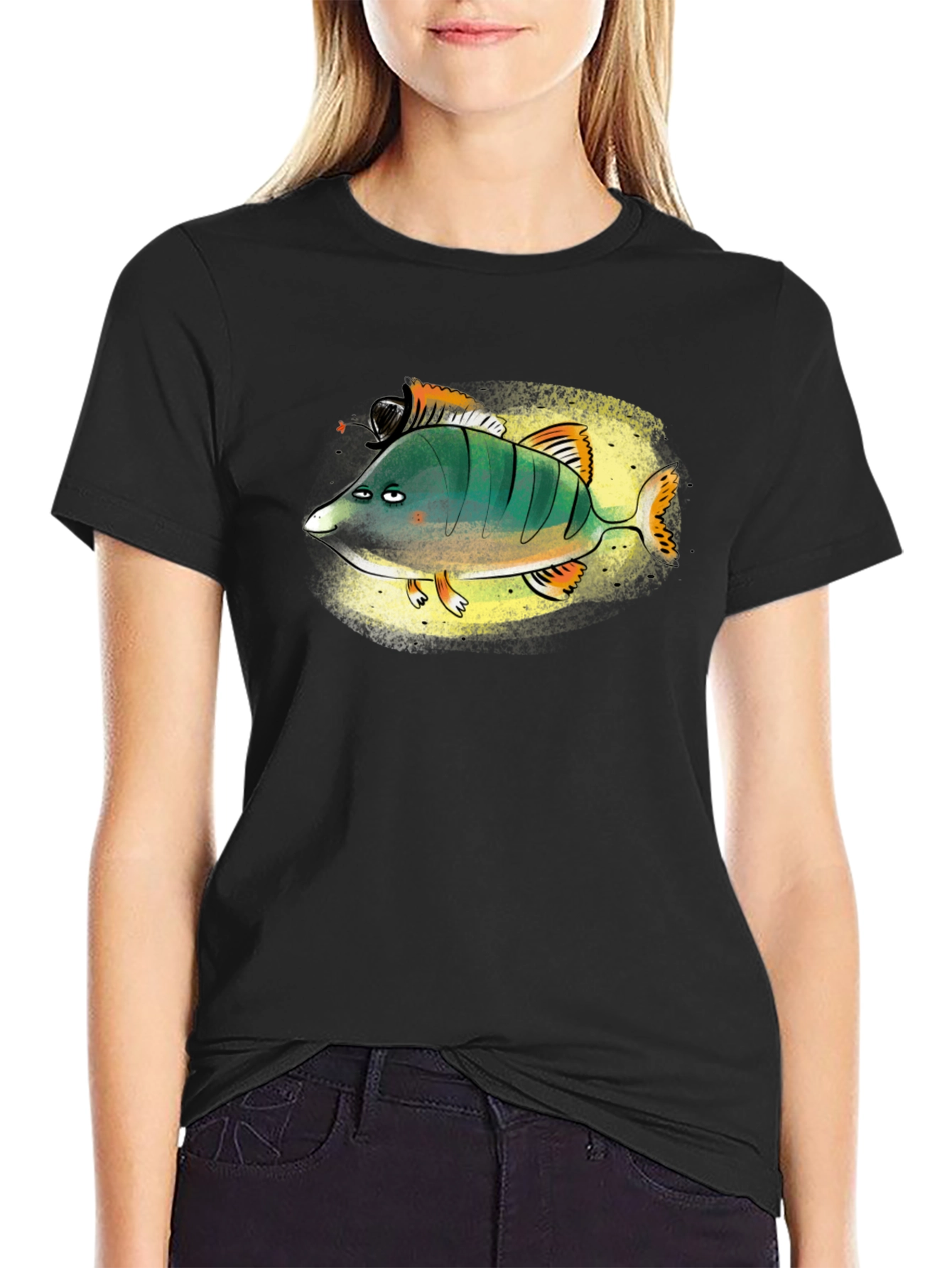 Funny Cartoon Fish Graphic T-Shirt - Unisex