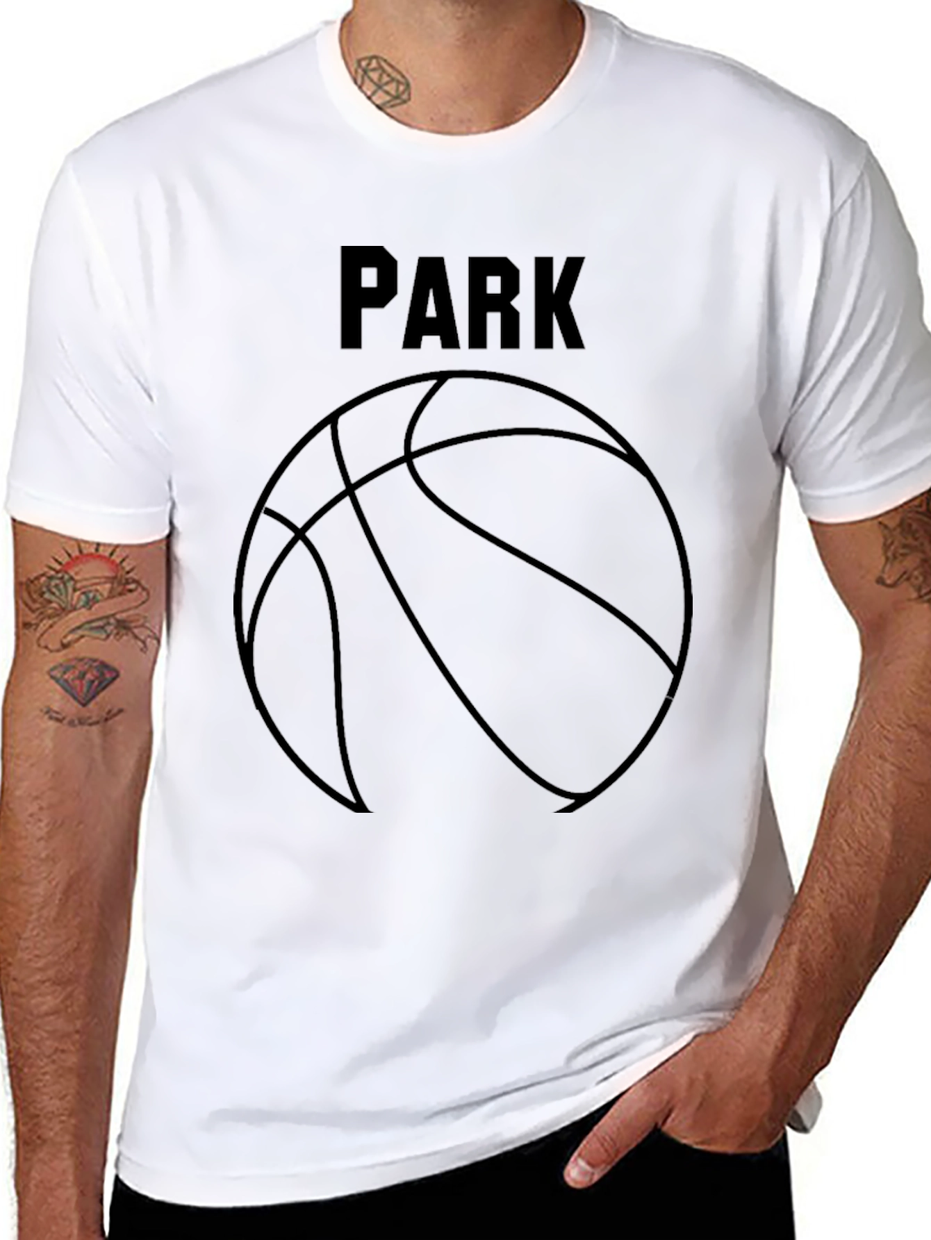 Park Basketball Graphic Tee - Black Cotton