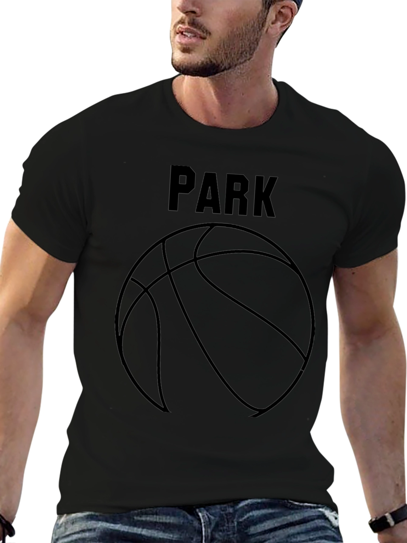 Park Basketball Graphic Tee - Black Cotton