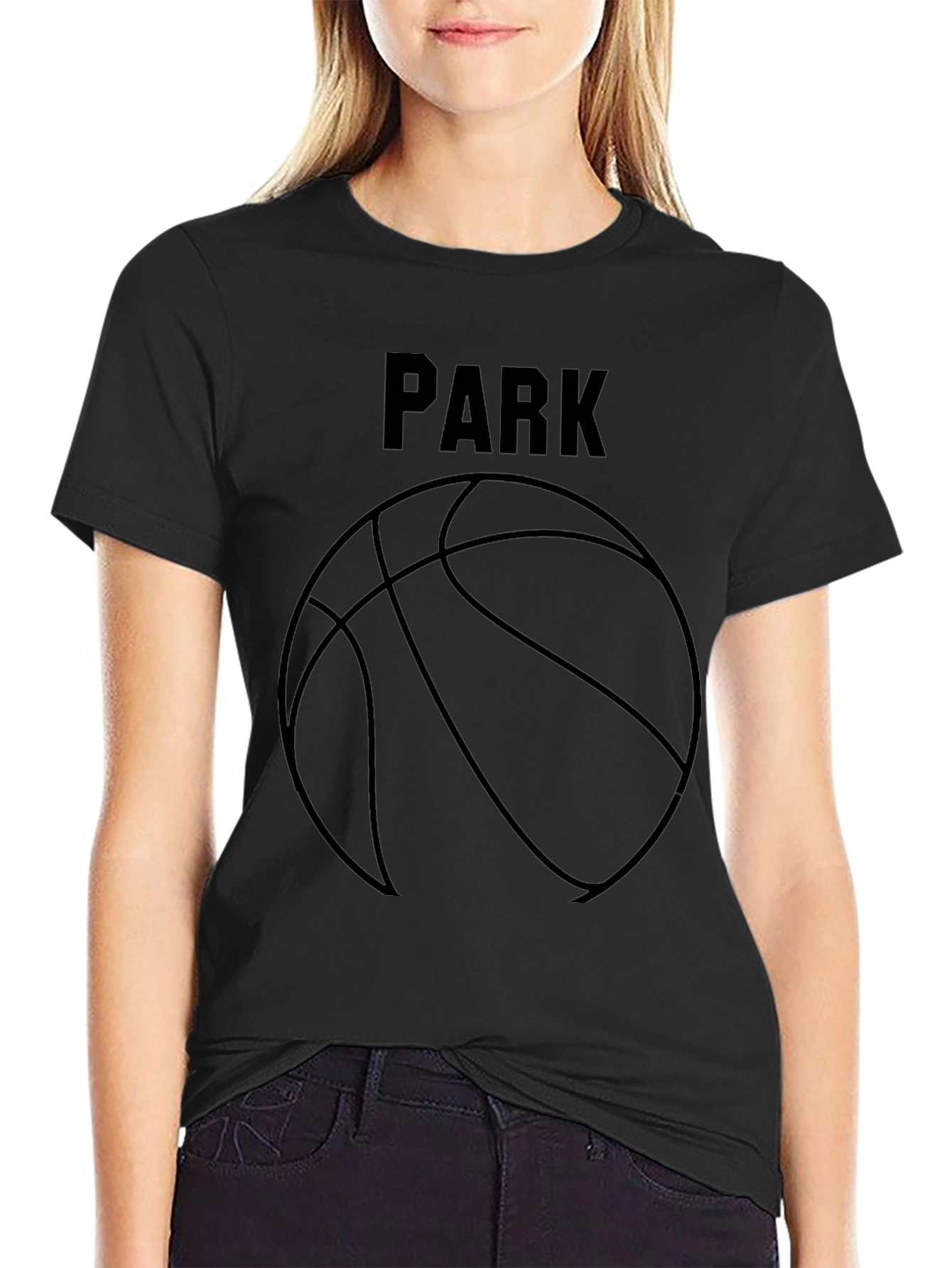 Park Basketball Graphic Tee - Black Cotton