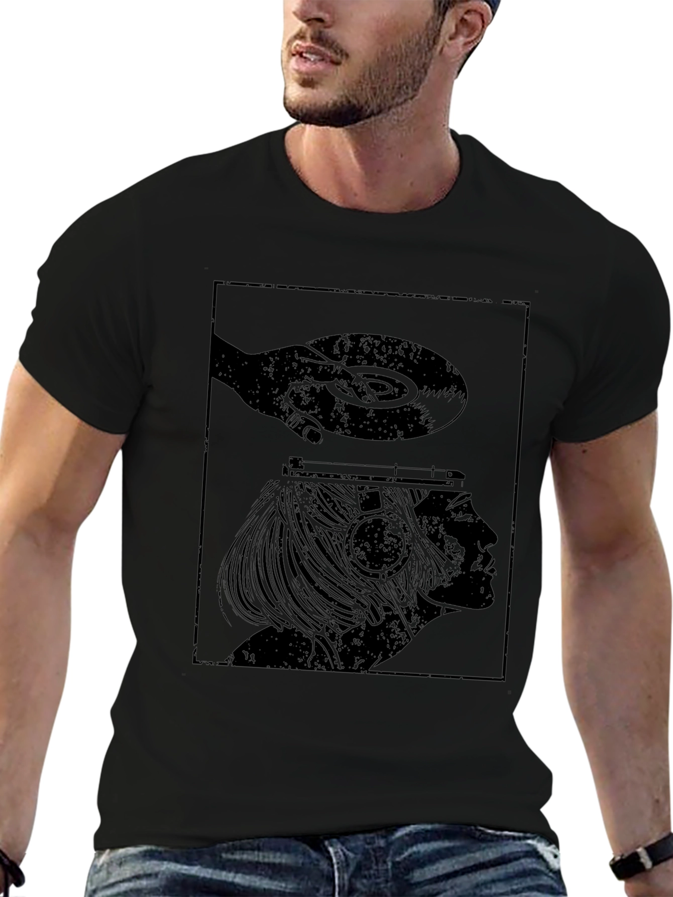 Vinyl Mind T-Shirt - Black Graphic Tee