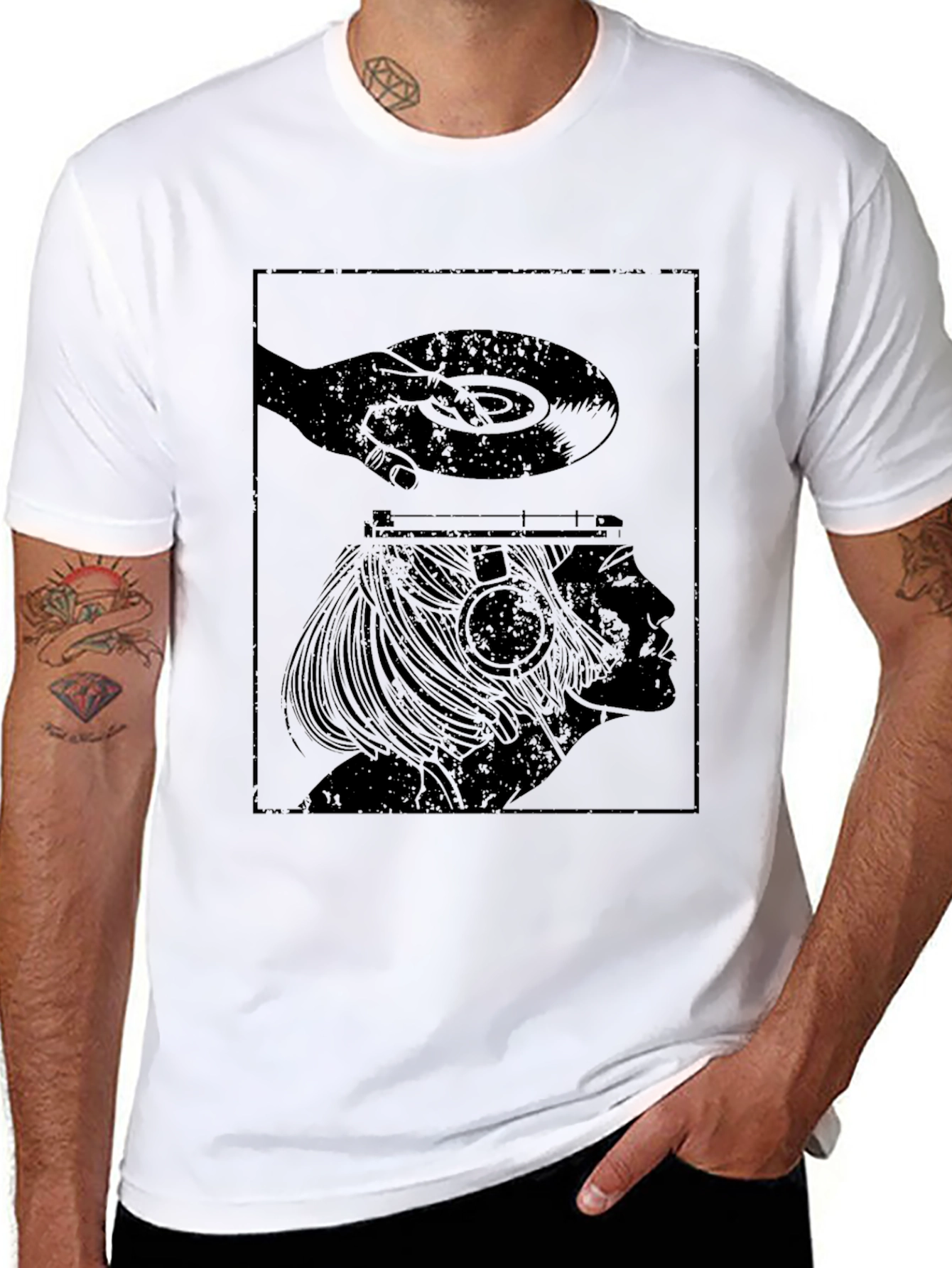 Vinyl Mind T-Shirt - Black Graphic Tee