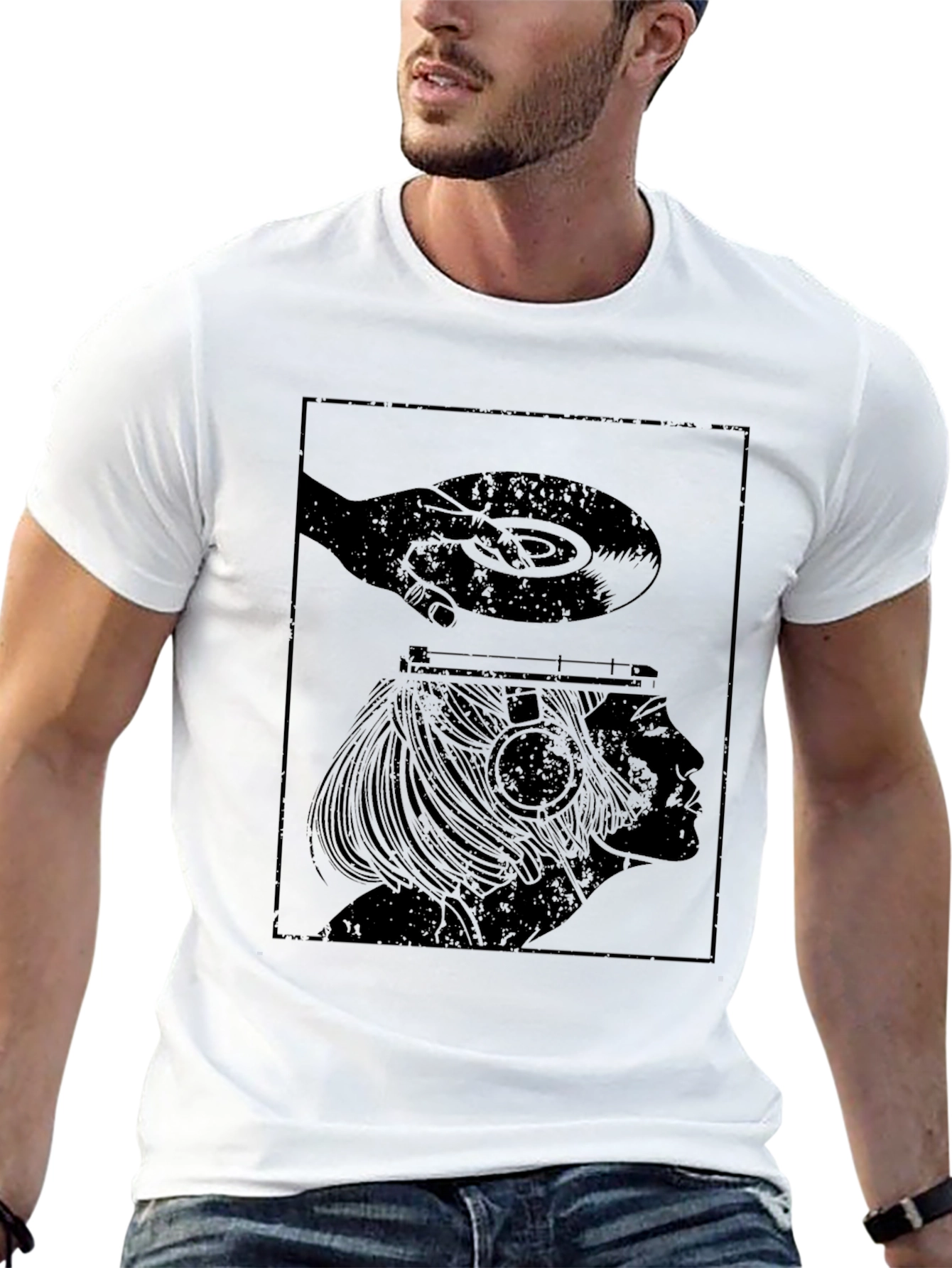 Vinyl Mind T-Shirt - Black Graphic Tee