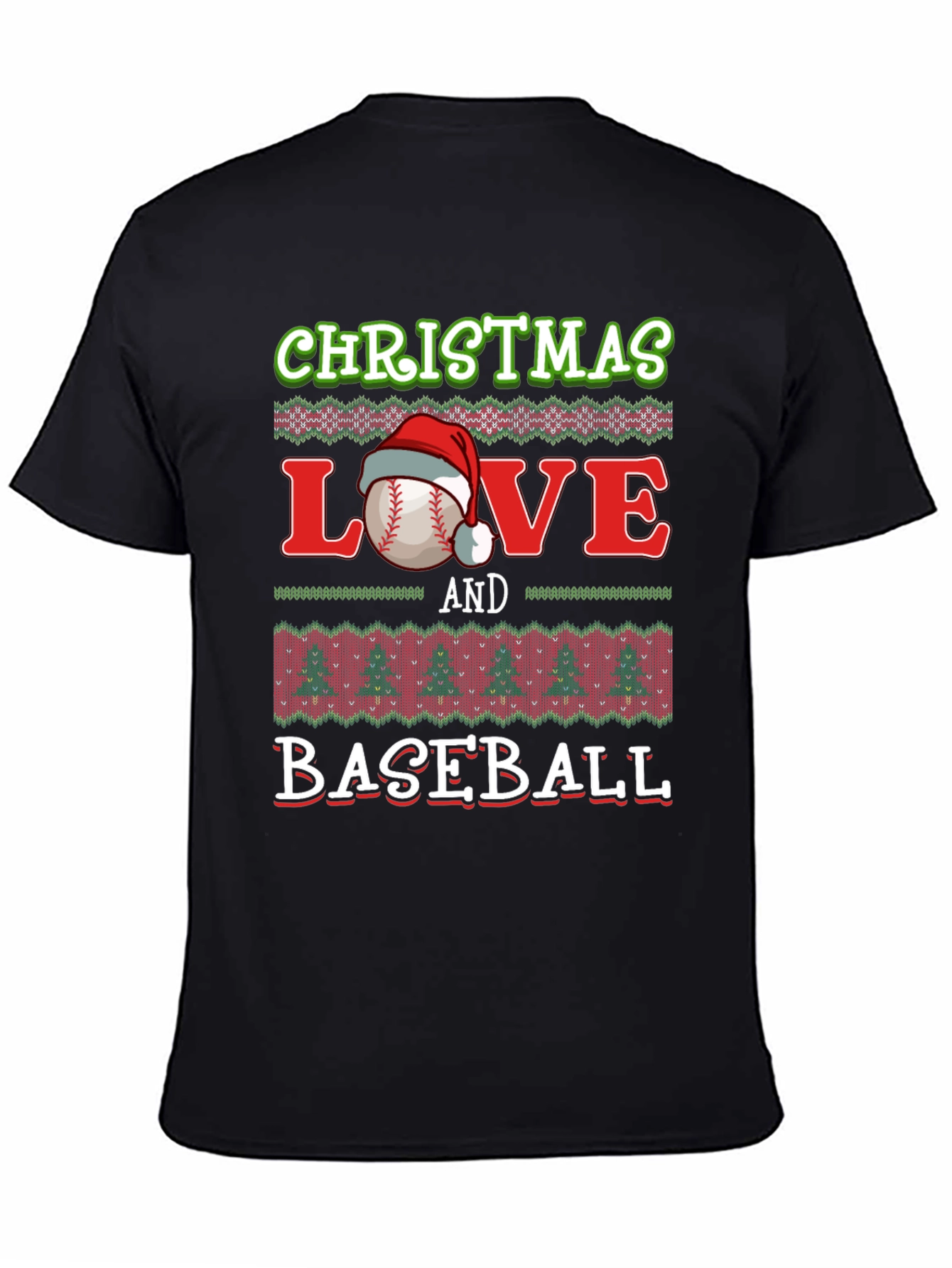 Christmas Love Baseball Holiday Graphic Tee