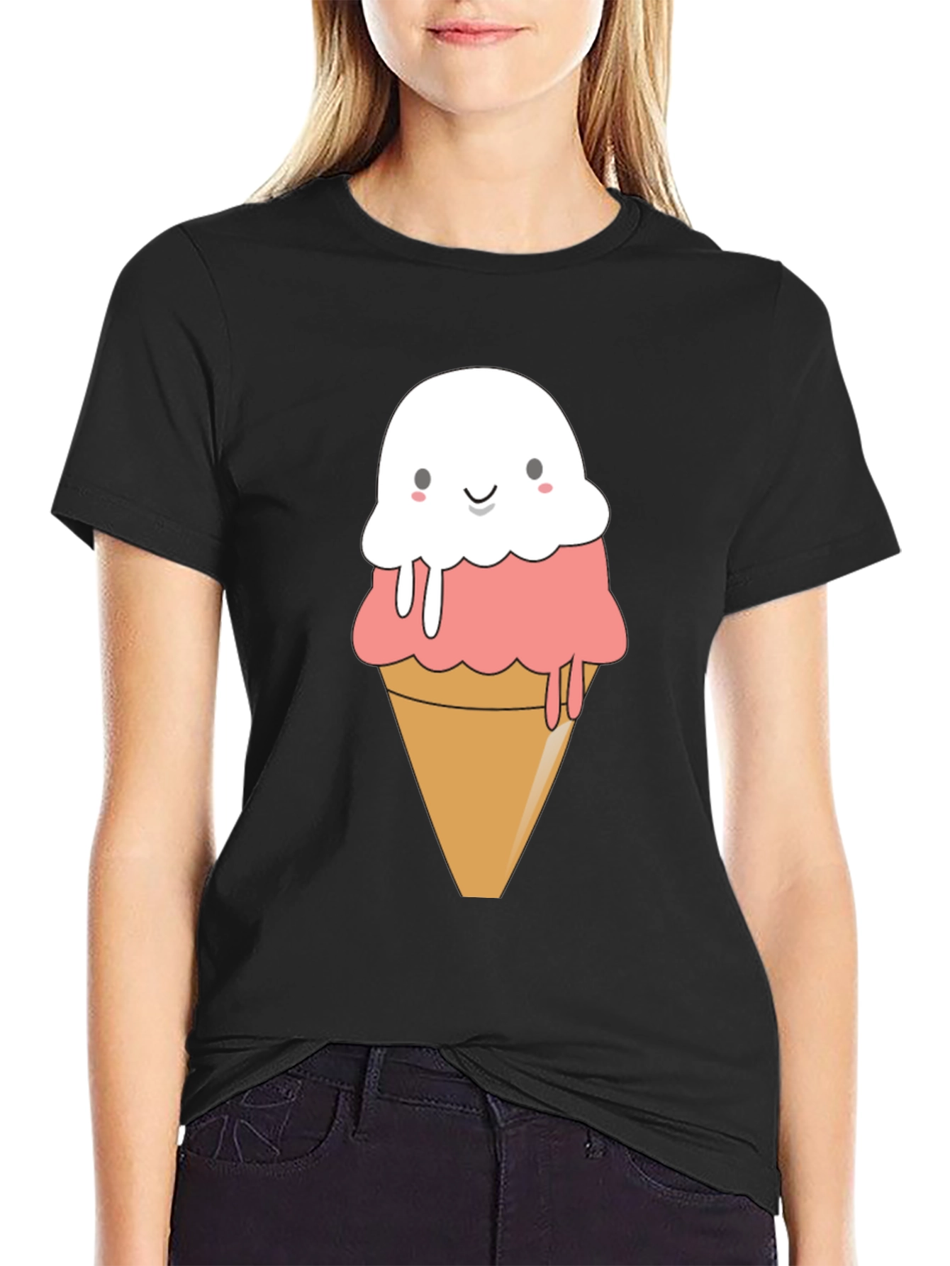 Cute Ice Cream Cone Graphic T-Shirt