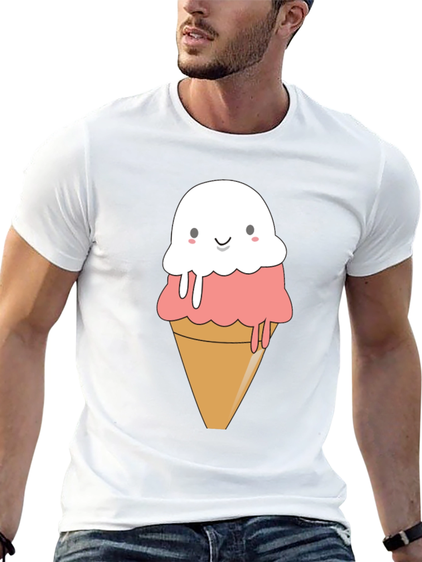 Cute Ice Cream Cone Graphic T-Shirt