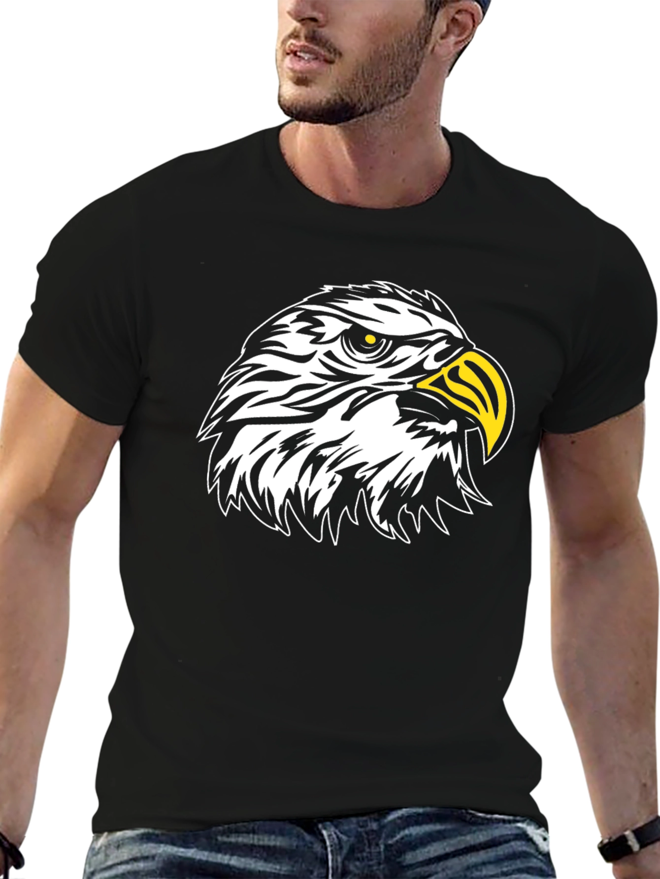 Black Eagle Graphic Tee - Striking Bird Design