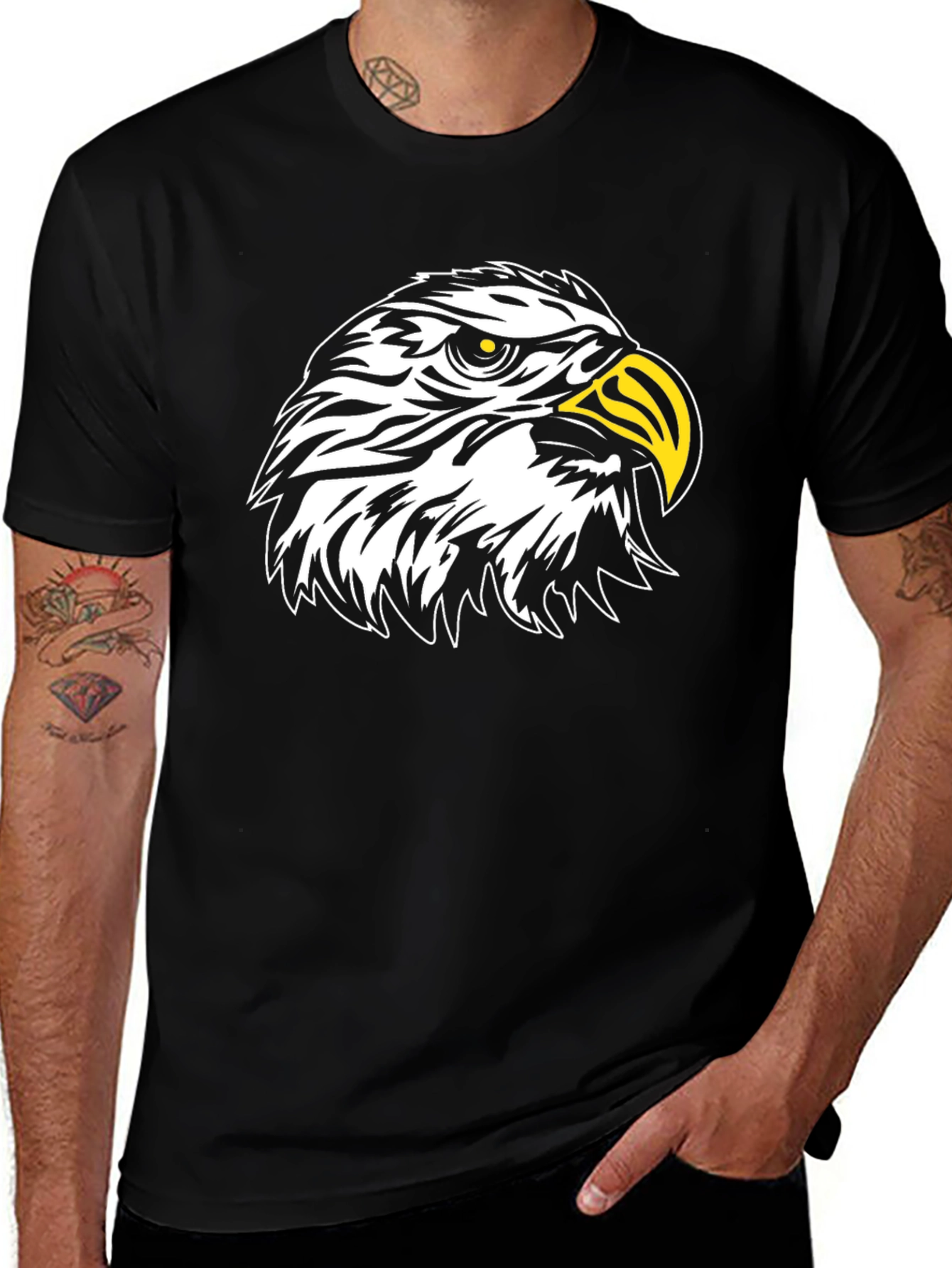 Black Eagle Graphic Tee - Striking Bird Design