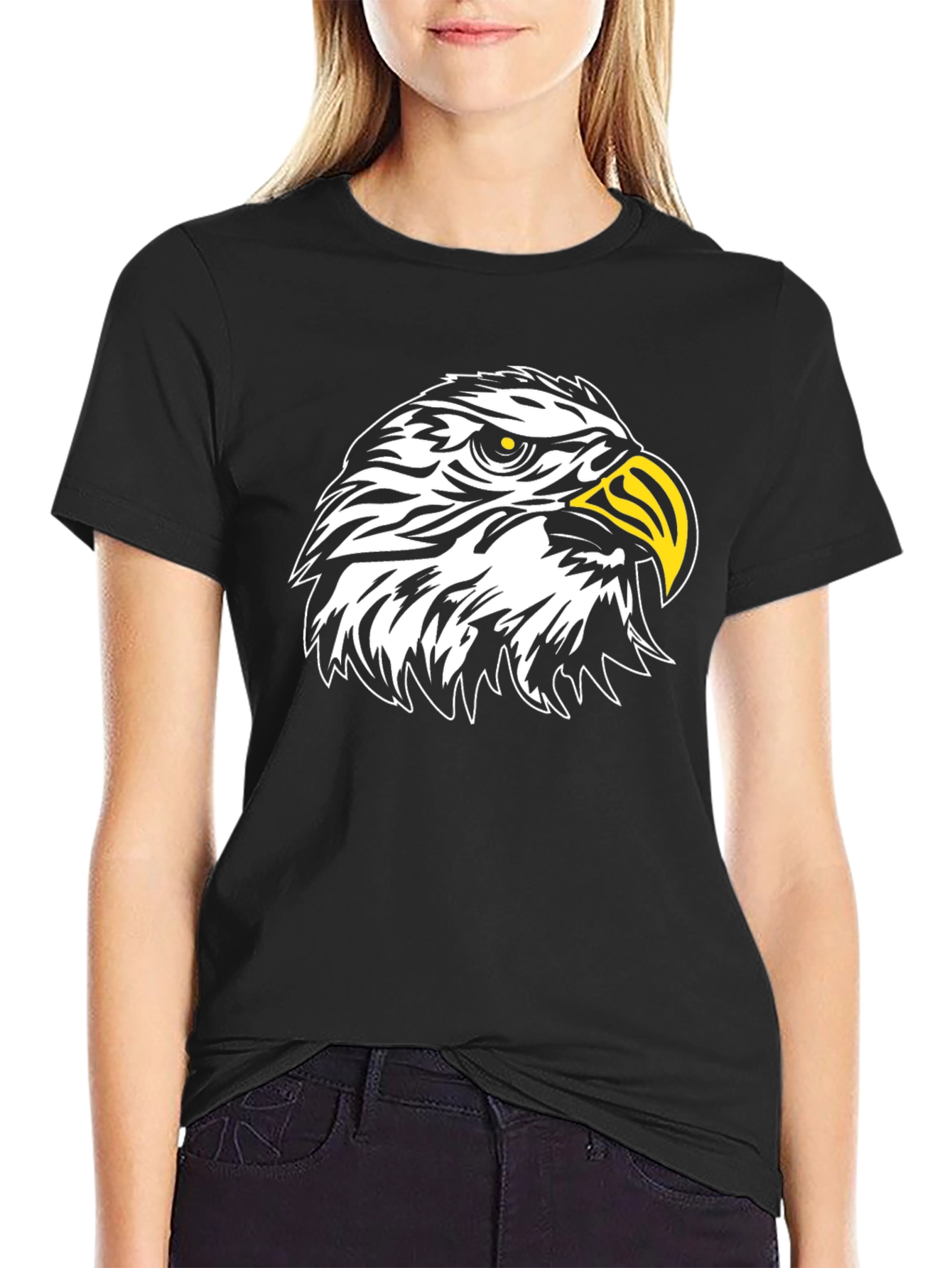 Black Eagle Graphic Tee - Striking Bird Design
