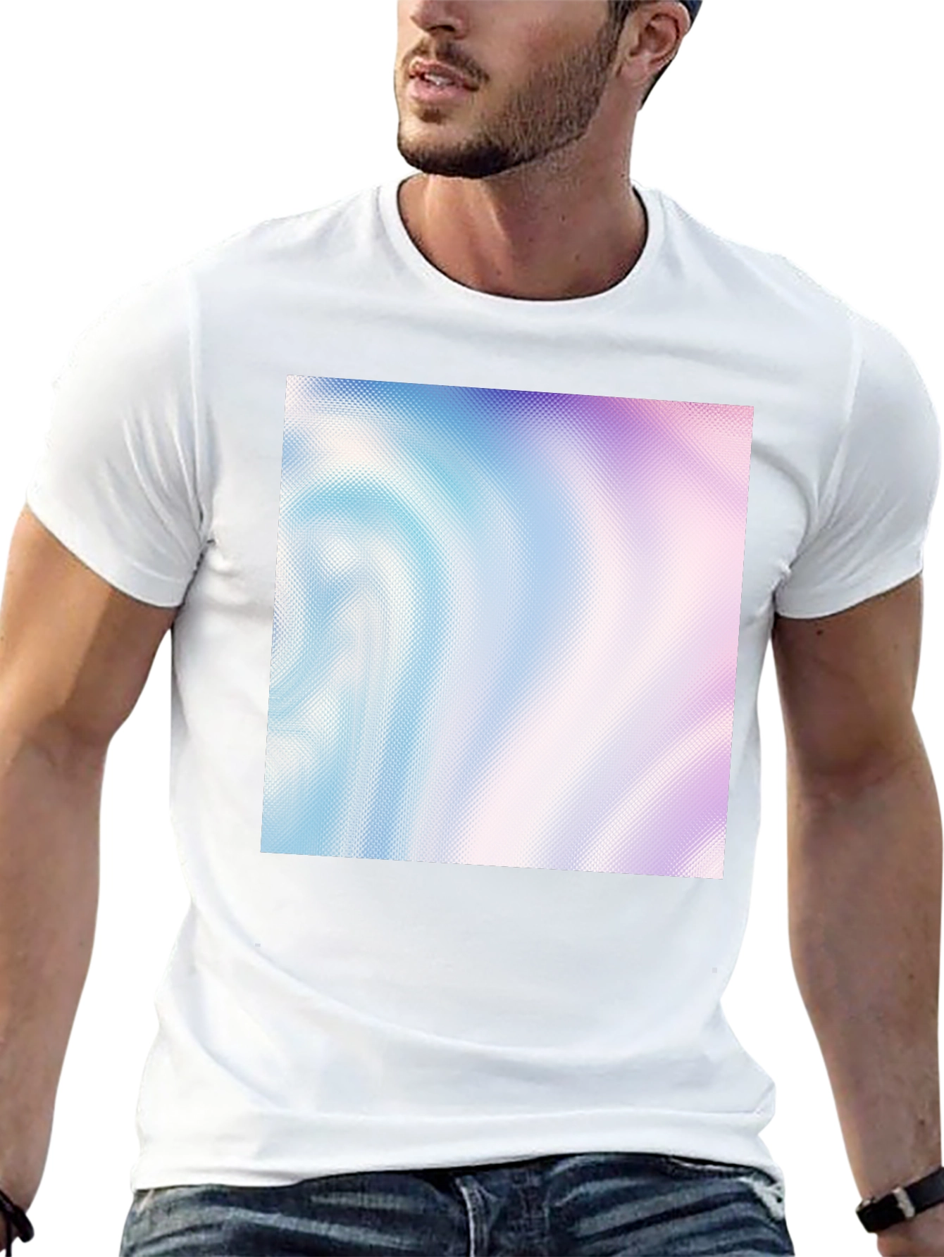 Abstract Swirl Pattern Black T-Shirt