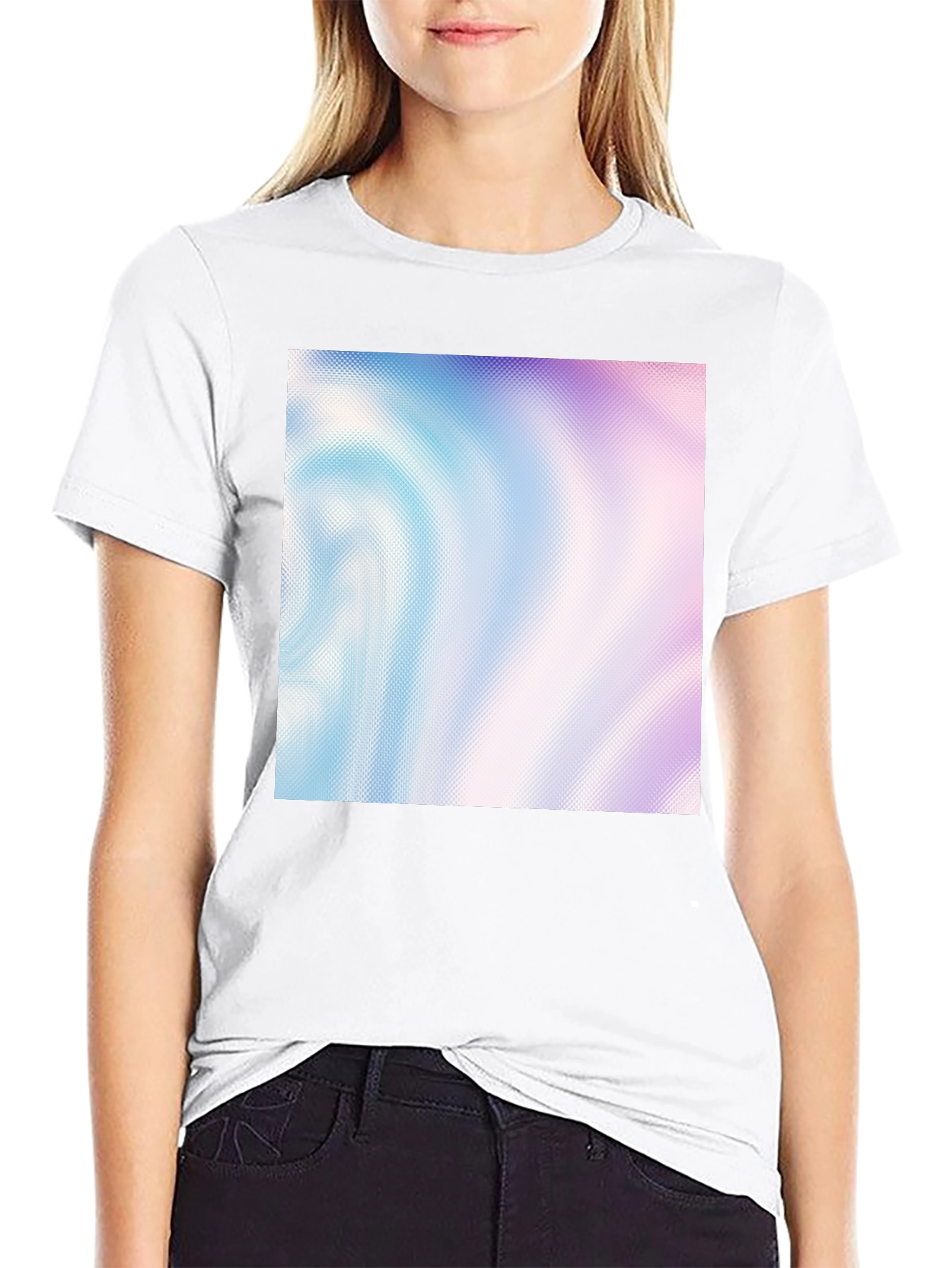 Abstract Swirl Pattern Black T-Shirt