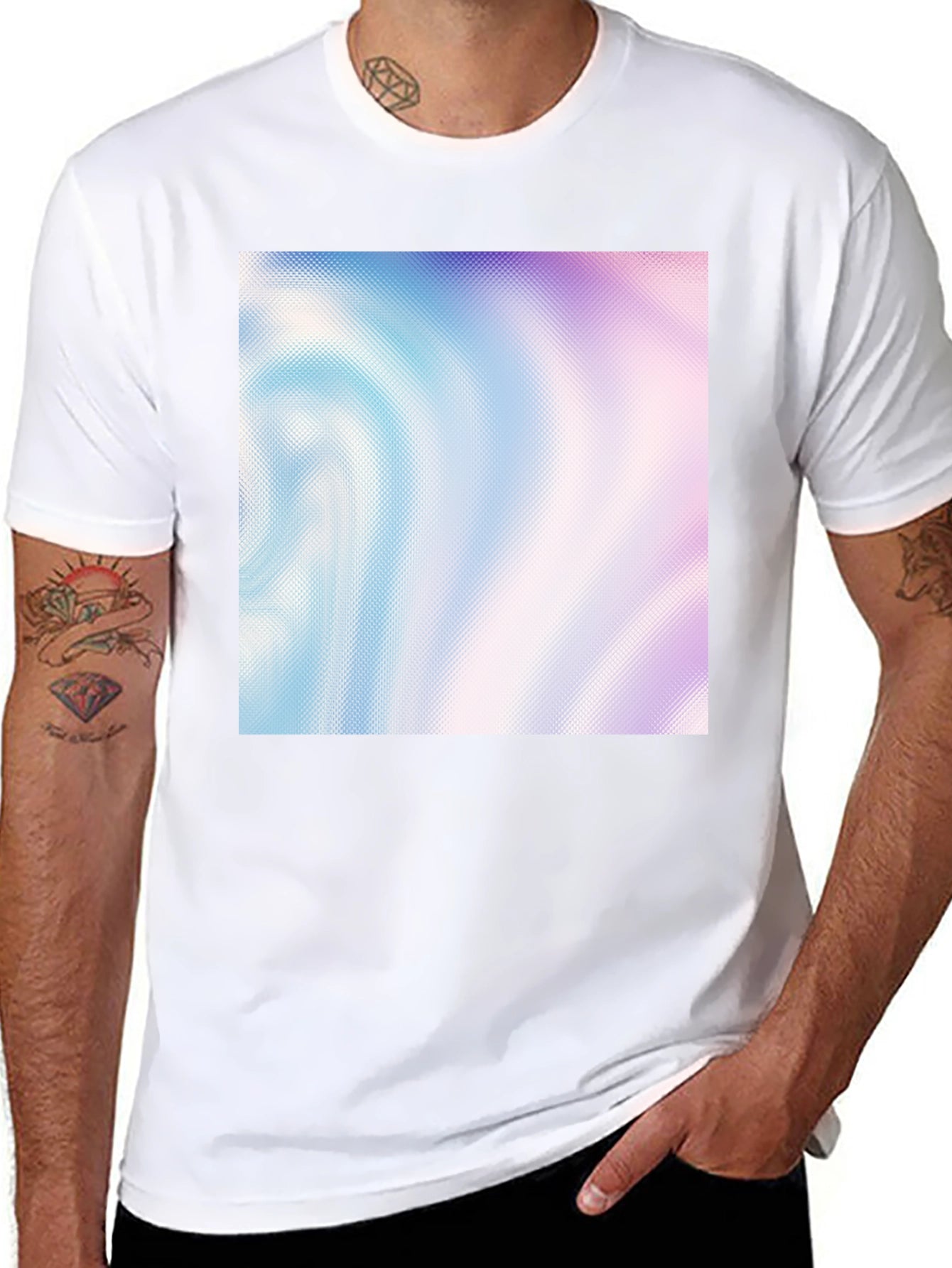 Abstract Swirl Pattern Black T-Shirt