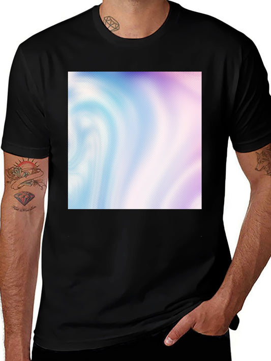 Abstract Swirl Pattern Black T-Shirt