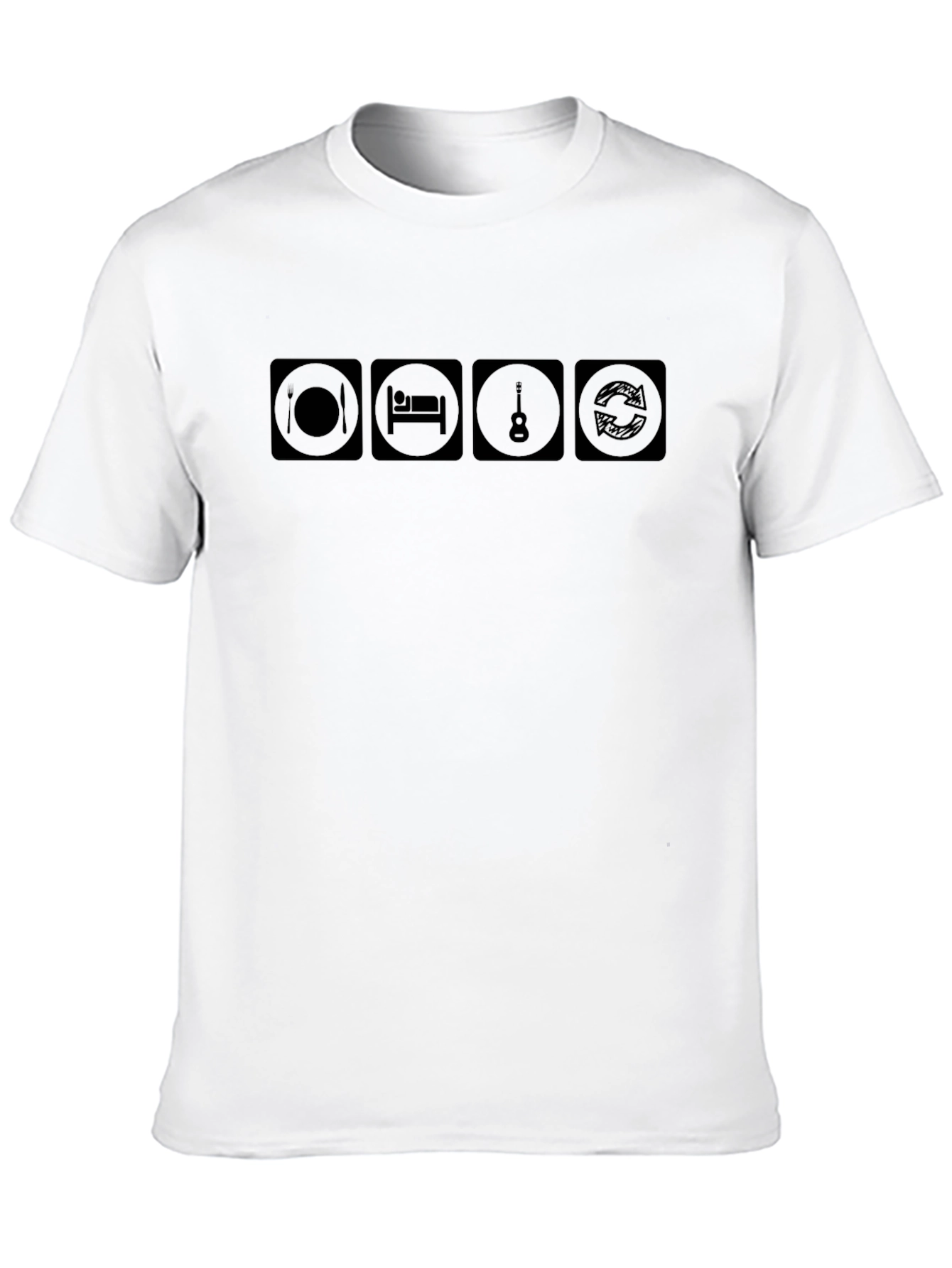Eat Sleep Guitar Repeat T-Shirt - Musician Tee