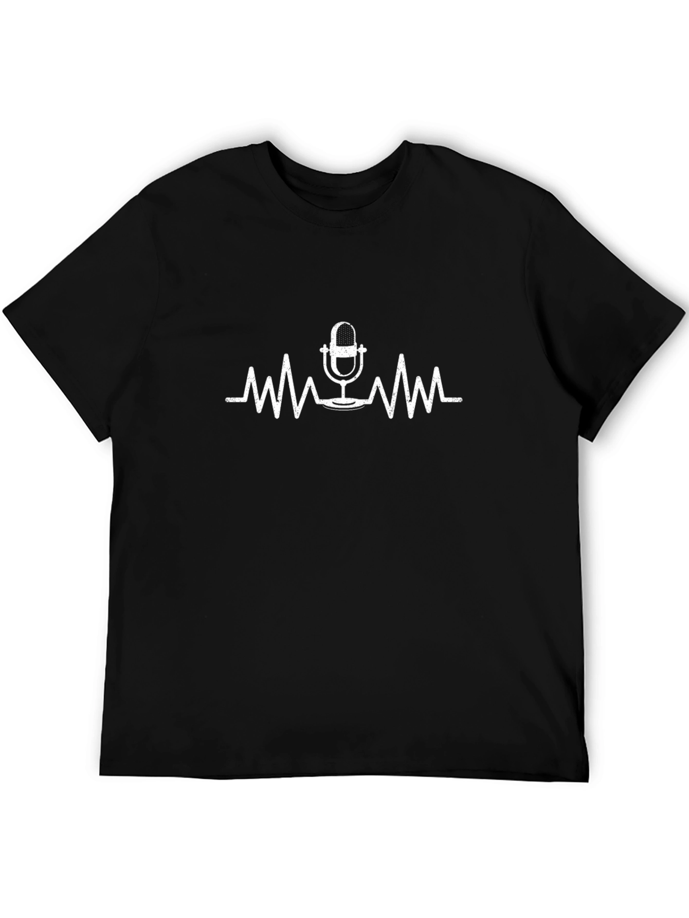 Podcast Heartbeat Graphic Tee - Black Cotton T-Shirt