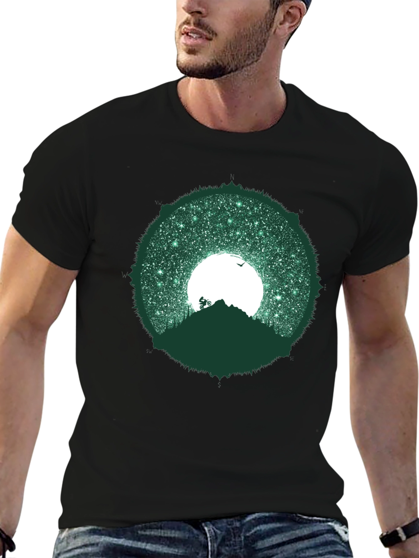 Mountain Biker Silhouette Graphic Tee
