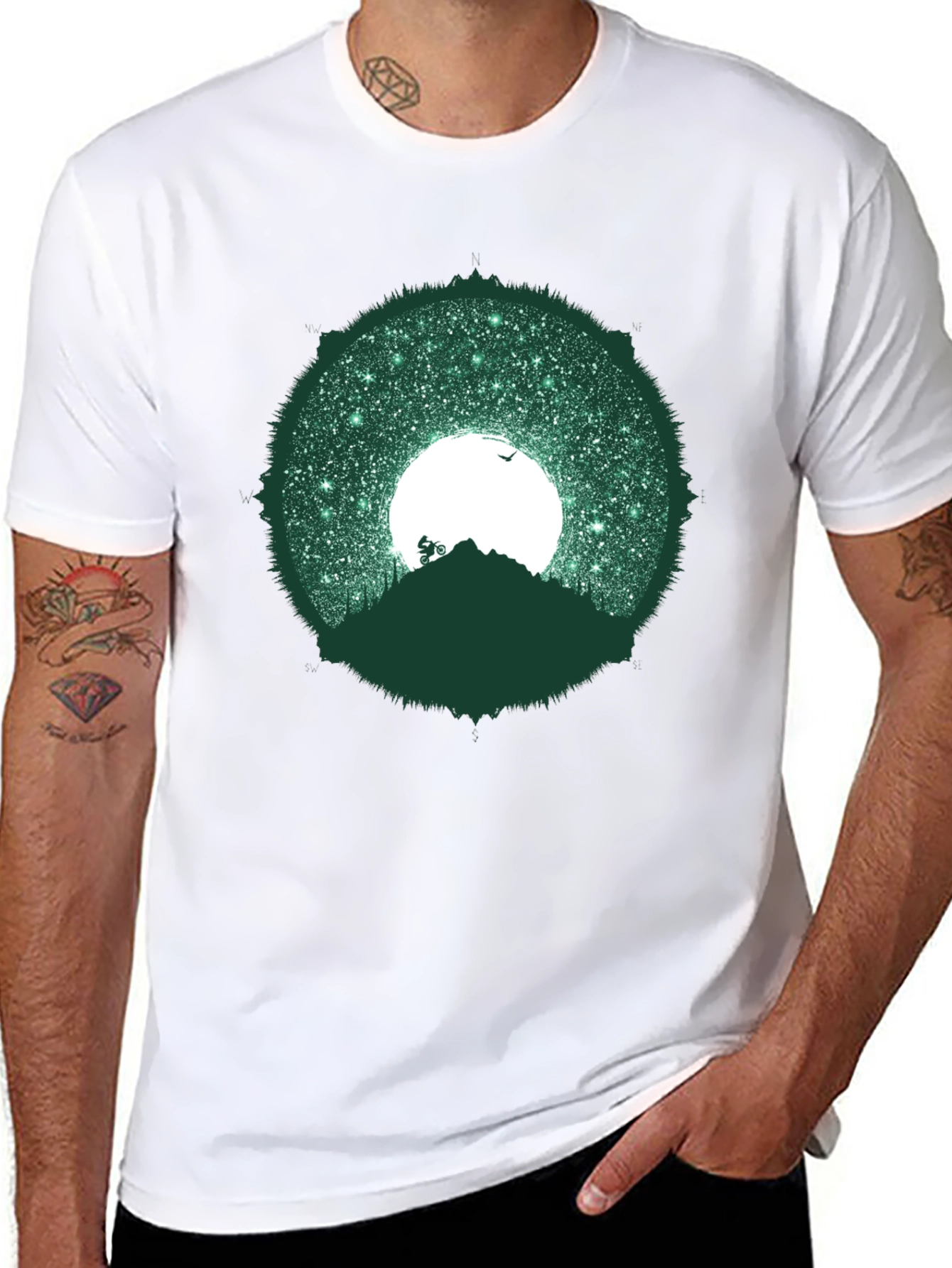 Mountain Biker Silhouette Graphic Tee