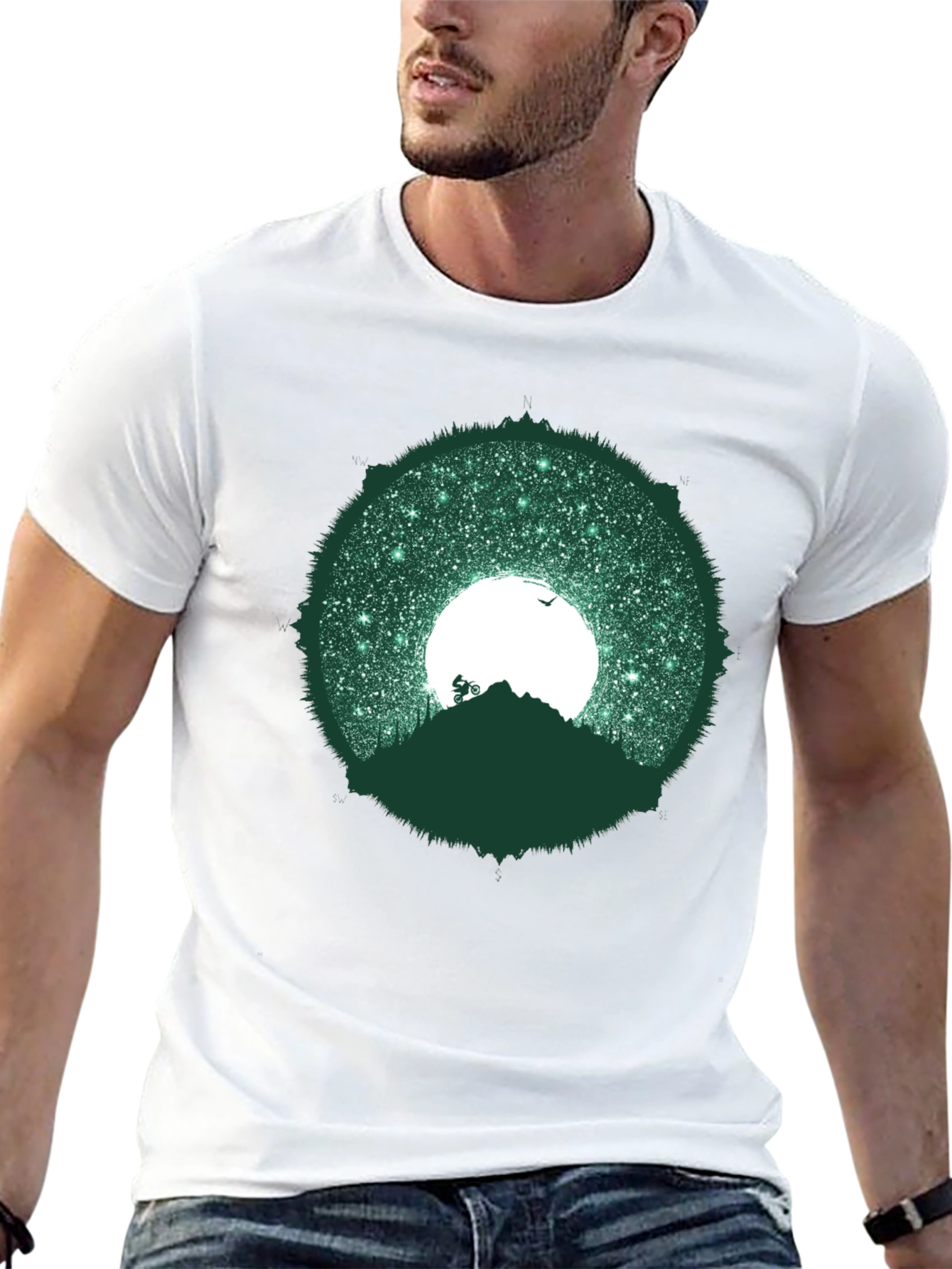 Mountain Biker Silhouette Graphic Tee