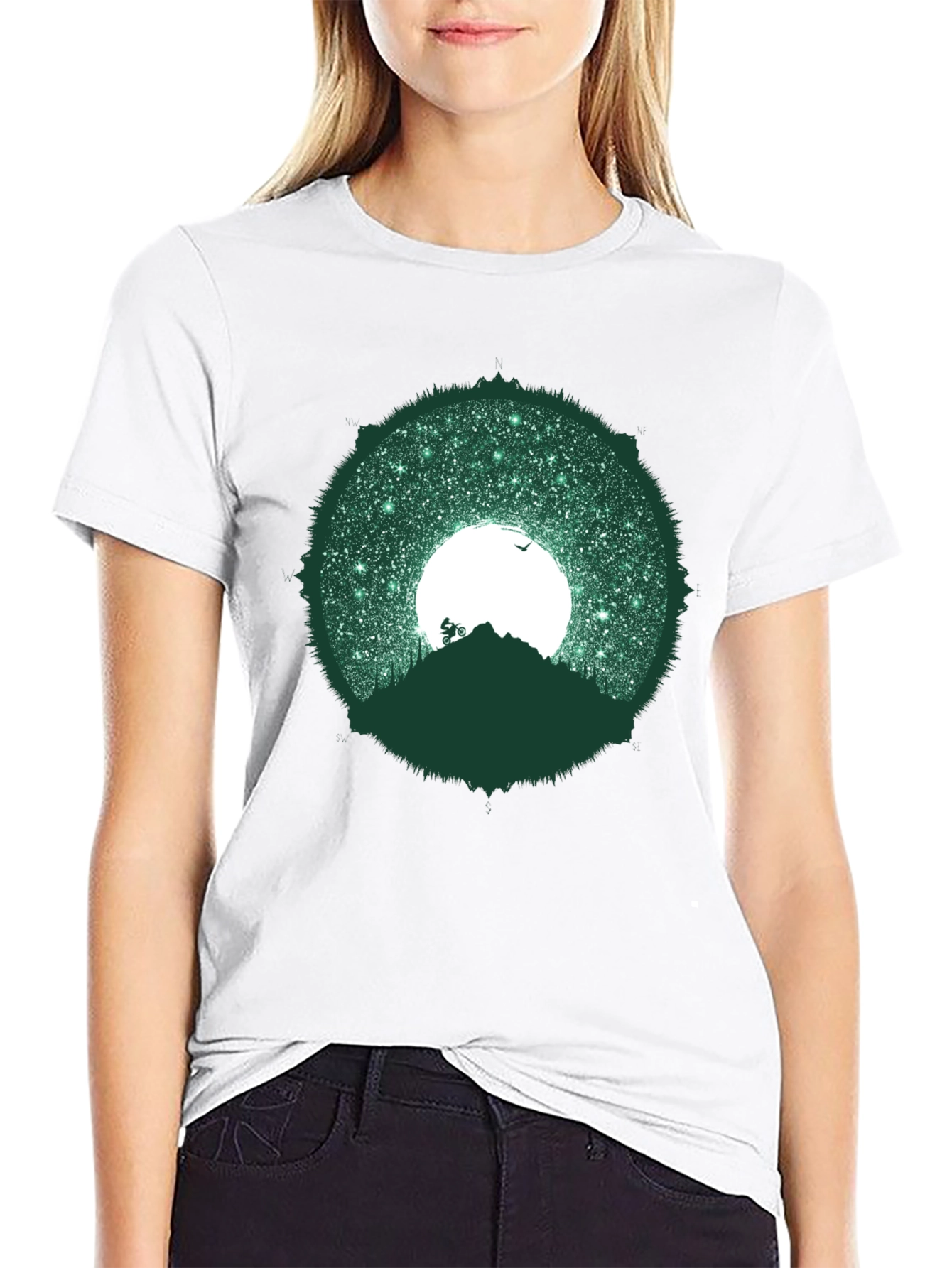 Mountain Biker Silhouette Graphic Tee