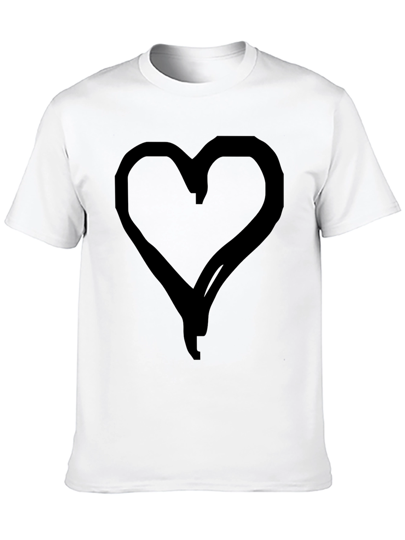 Heart Graphic Black T-Shirt - Casual Style
