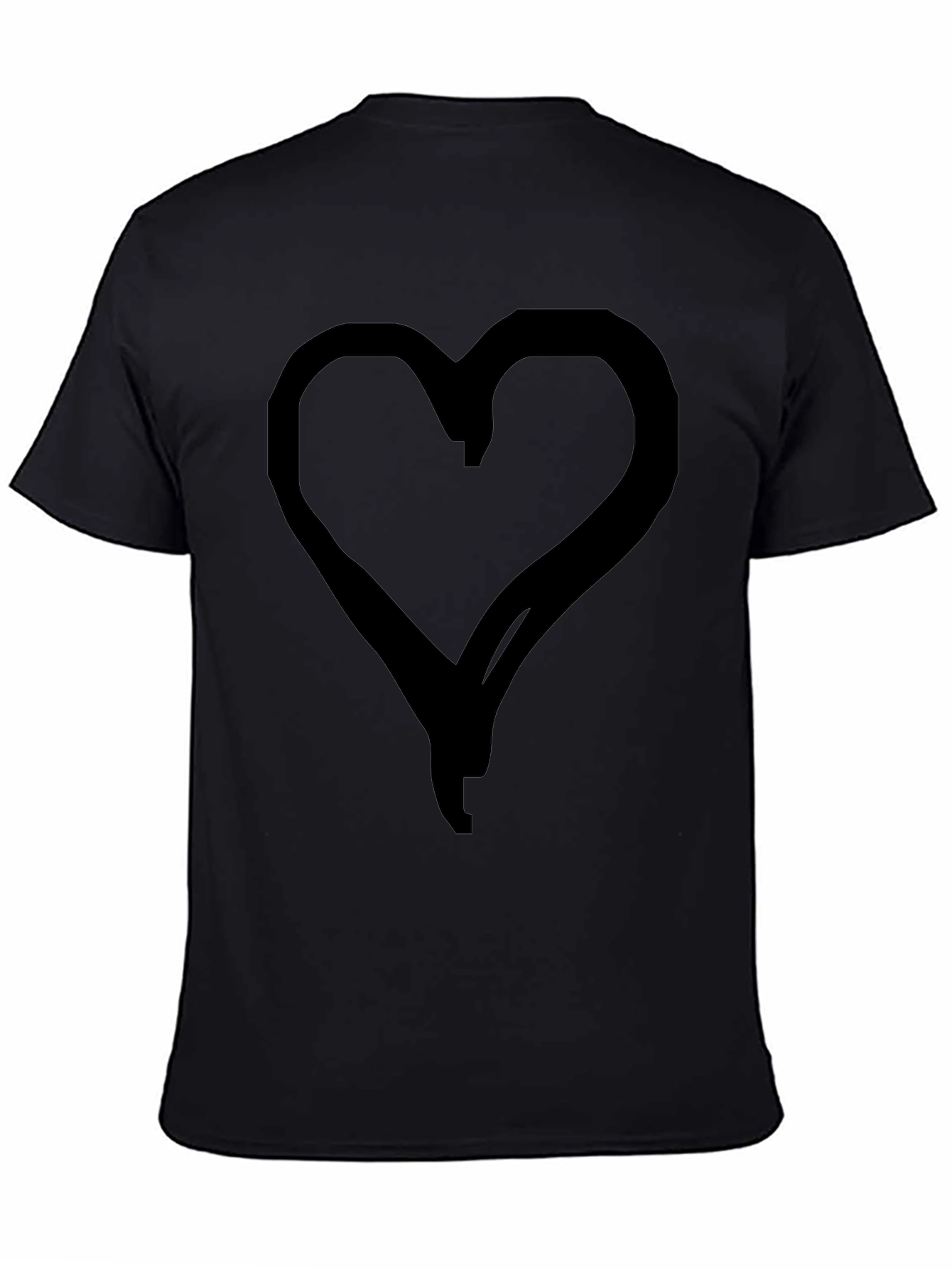Heart Graphic Black T-Shirt - Casual Style