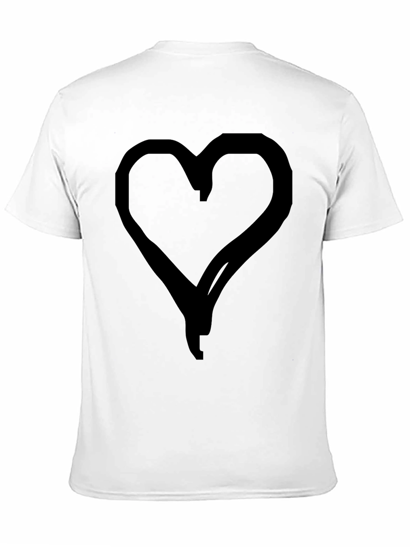 Heart Graphic Black T-Shirt - Casual Style
