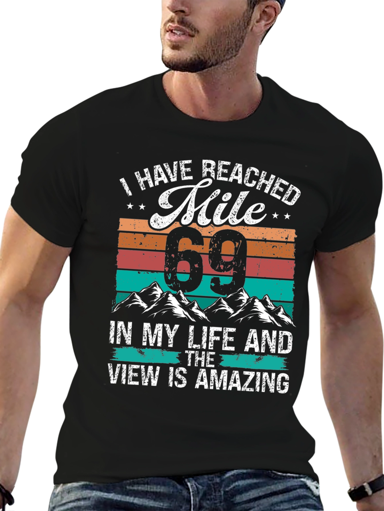 Reached Mile 69 Black Graphic Tee
