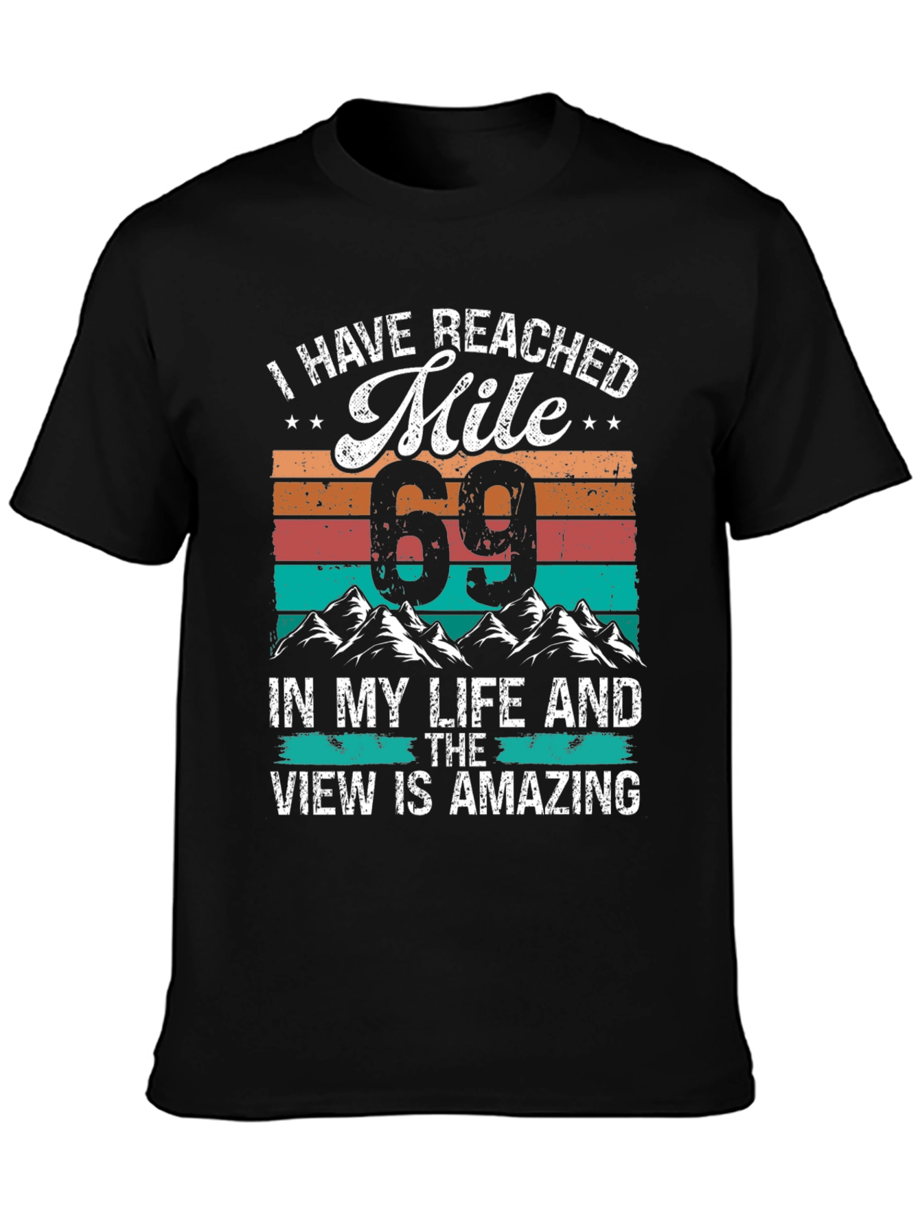 Reached Mile 69 Black Graphic Tee