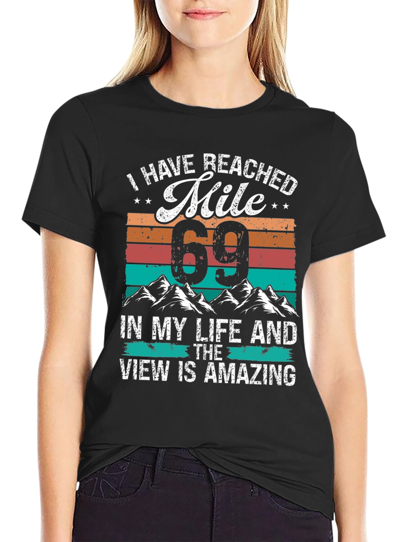 Reached Mile 69 Black Graphic Tee