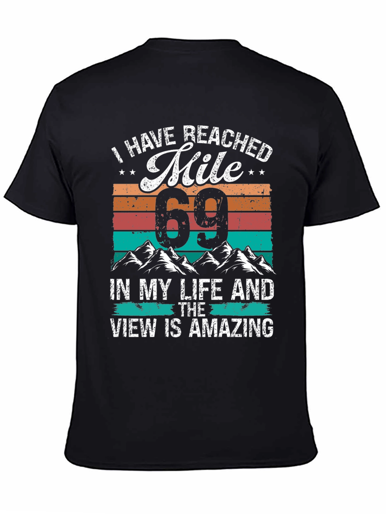 Reached Mile 69 Black Graphic Tee