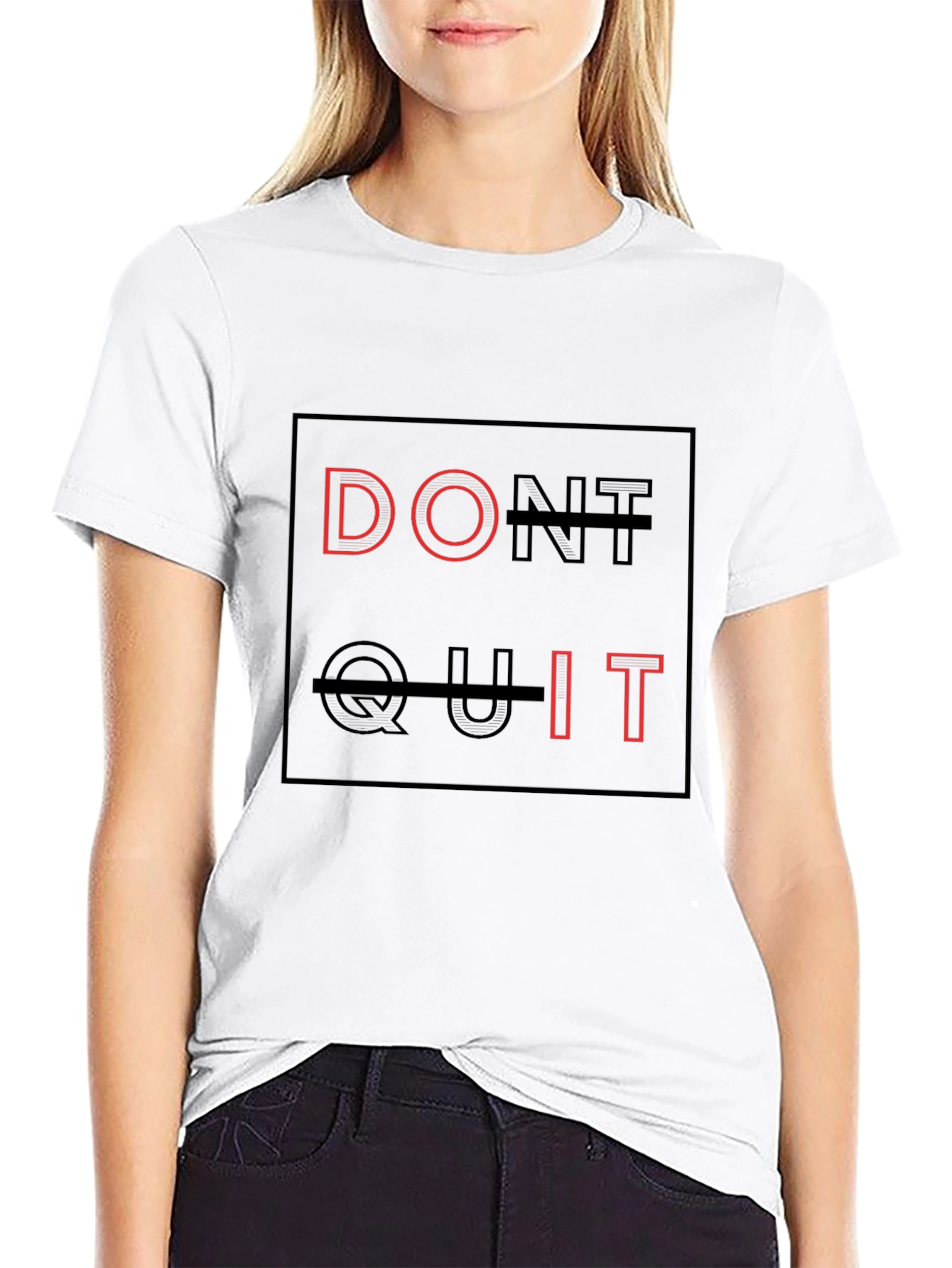 Motivational Dont Quit Black Graphic Tee
