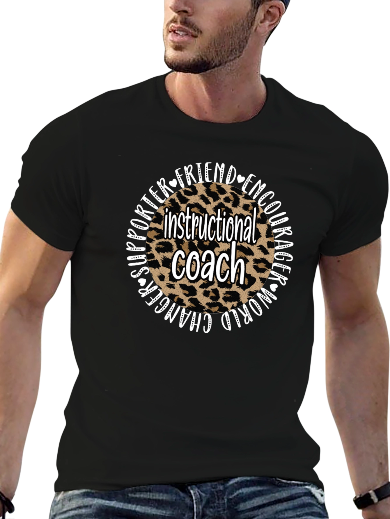 Instructional Coach Leopard Print T-Shirt