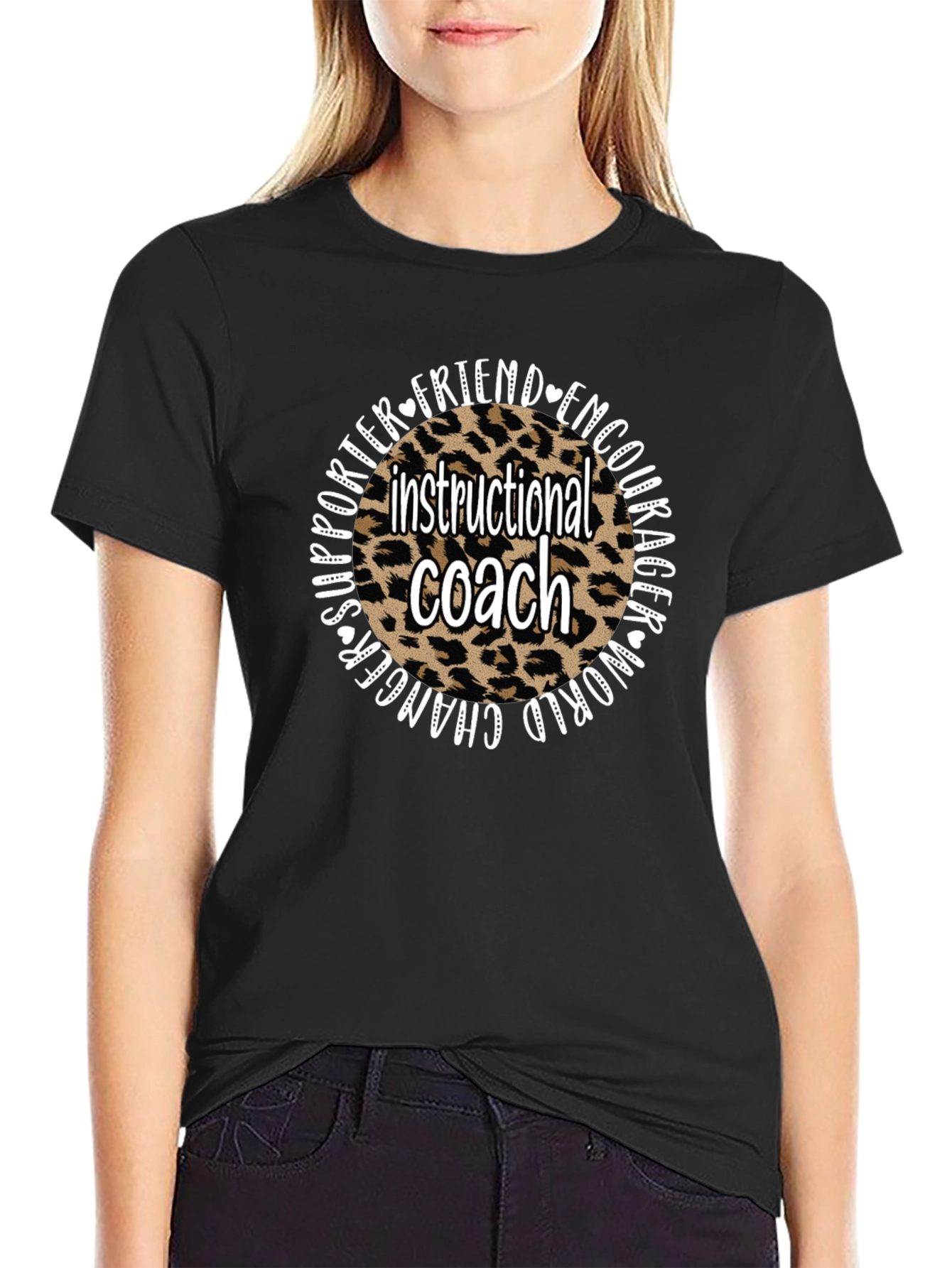 Instructional Coach Leopard Print T-Shirt