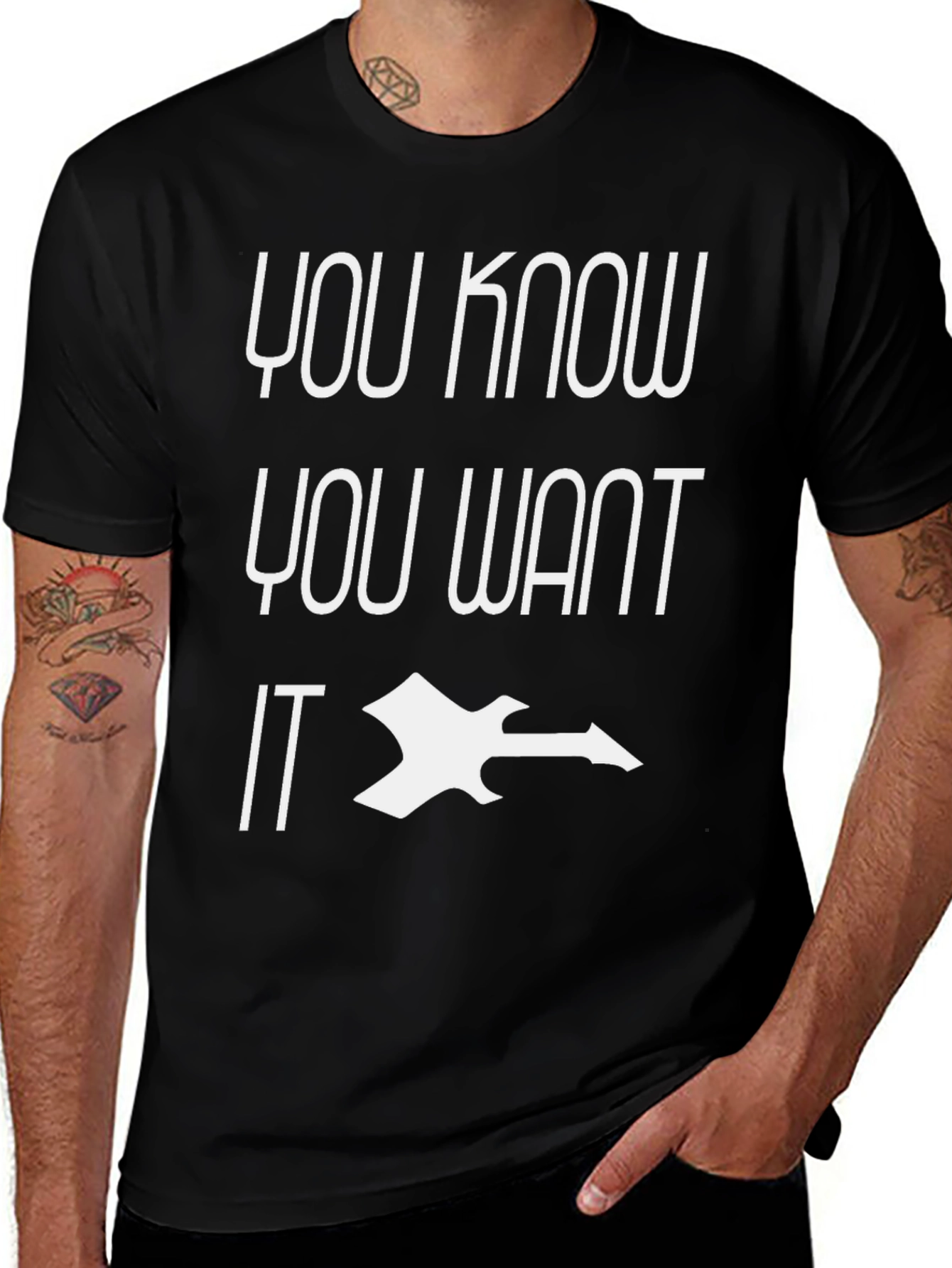 You Know You Want IT Black Graphic Tee
