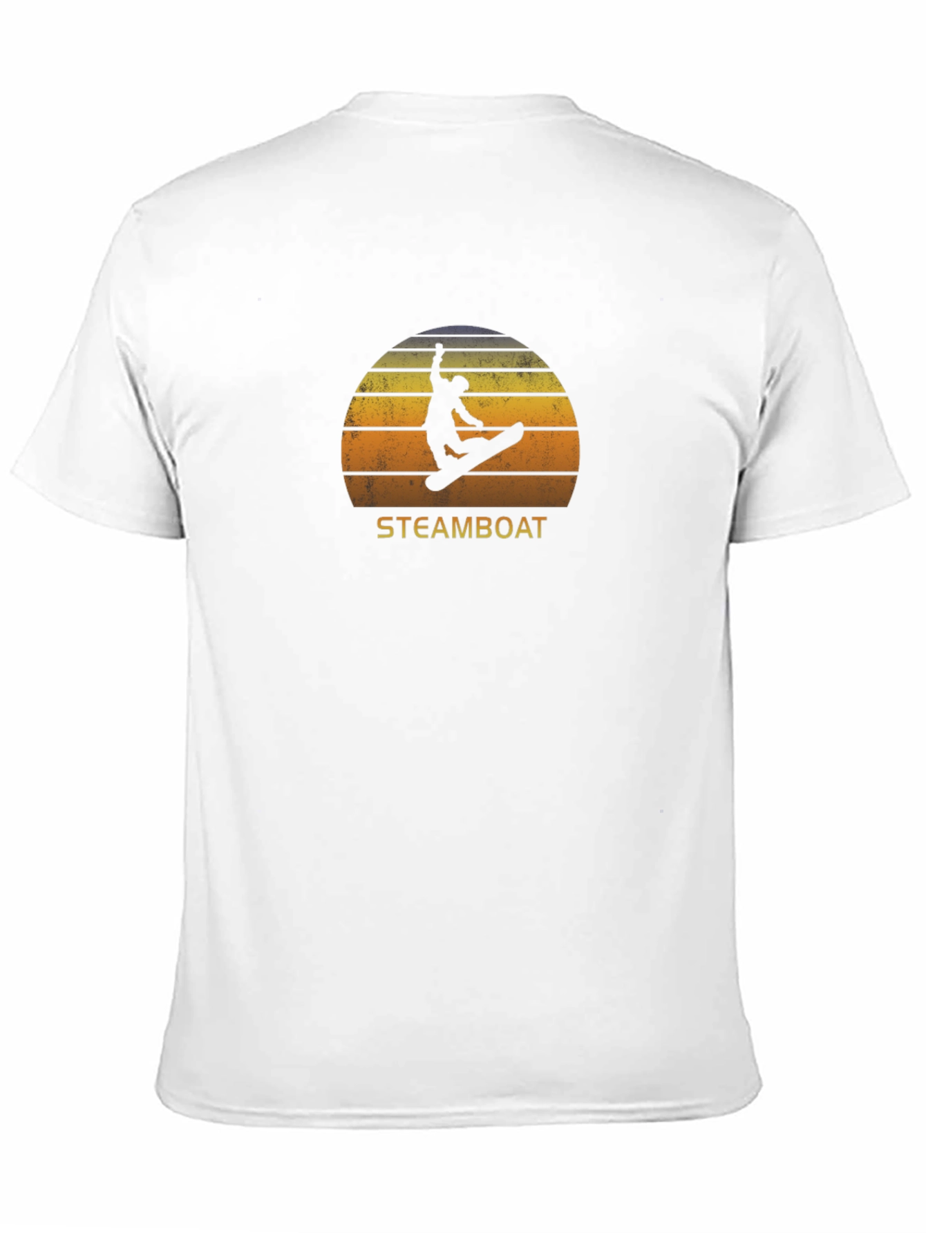 Steamboat Snowboarder T-Shirt - Retro Sunset Design