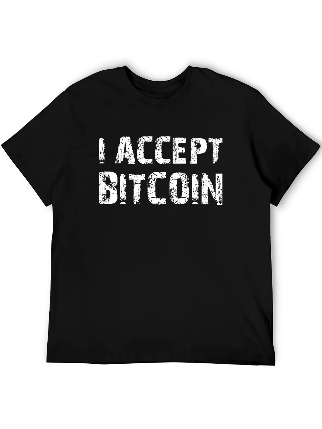 I Accept Bitcoin Crypto T-Shirt - Black