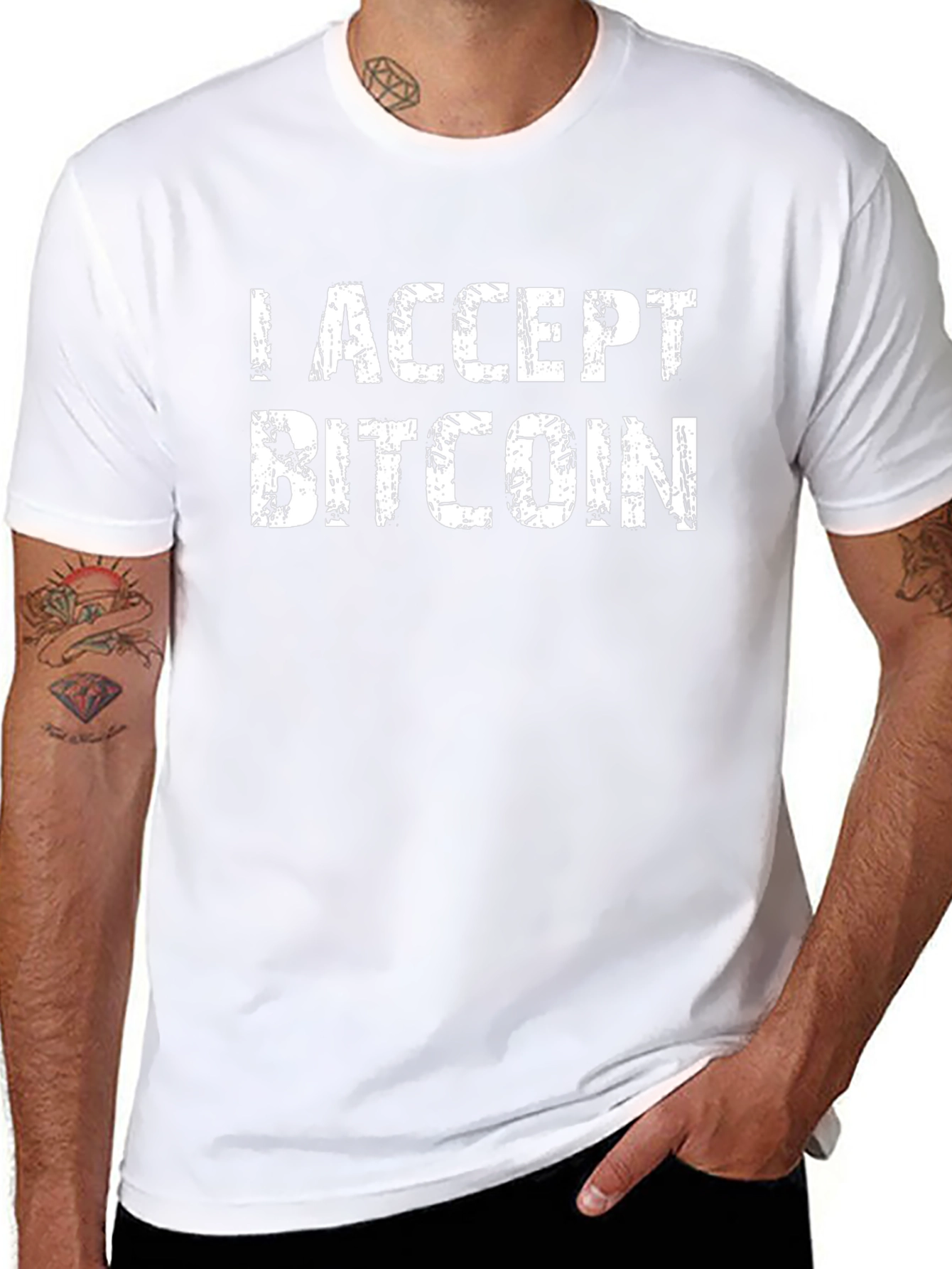 I Accept Bitcoin Crypto T-Shirt - Black