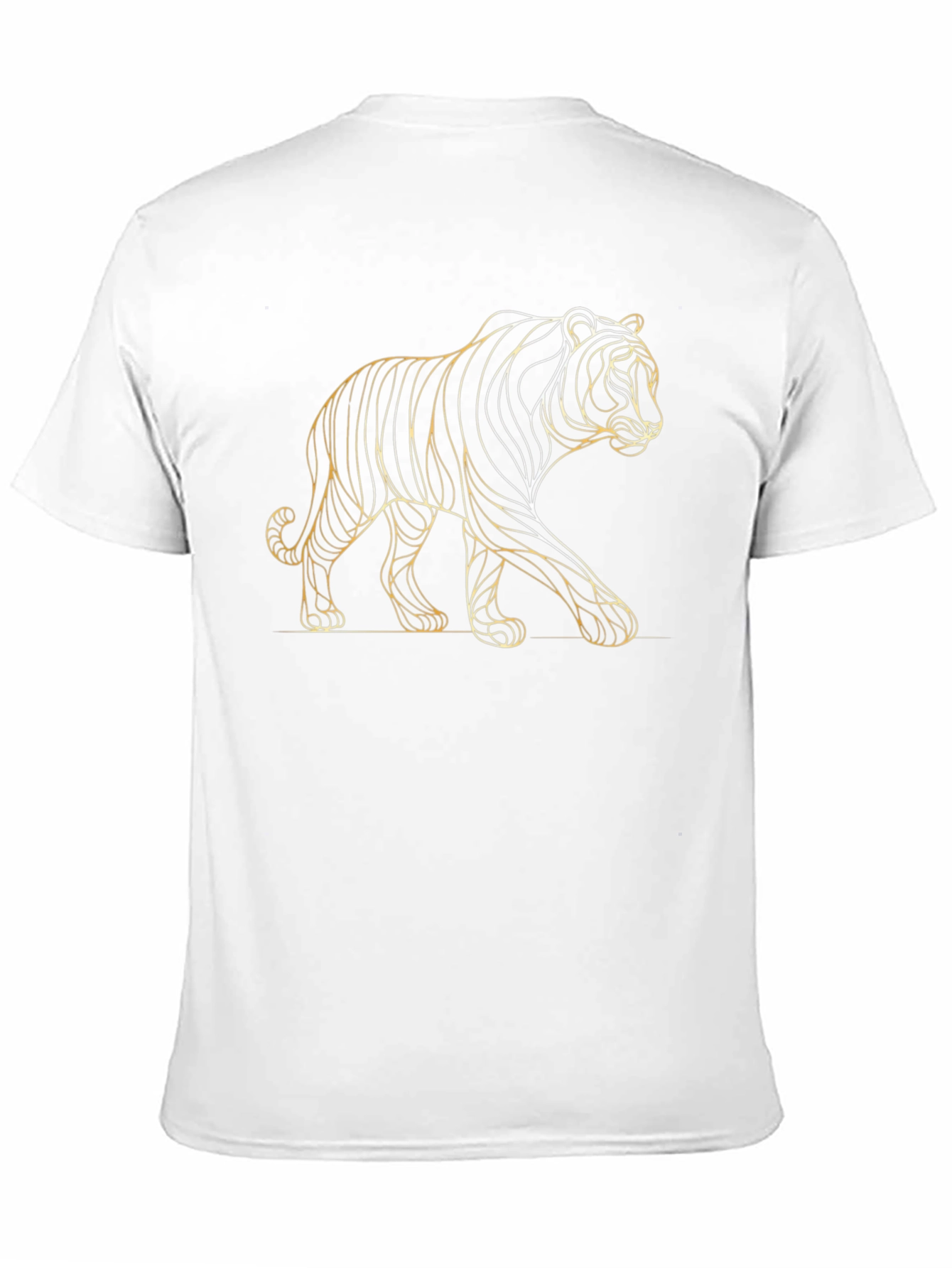 Modern Tiger Line Art Graphic Tee - Black