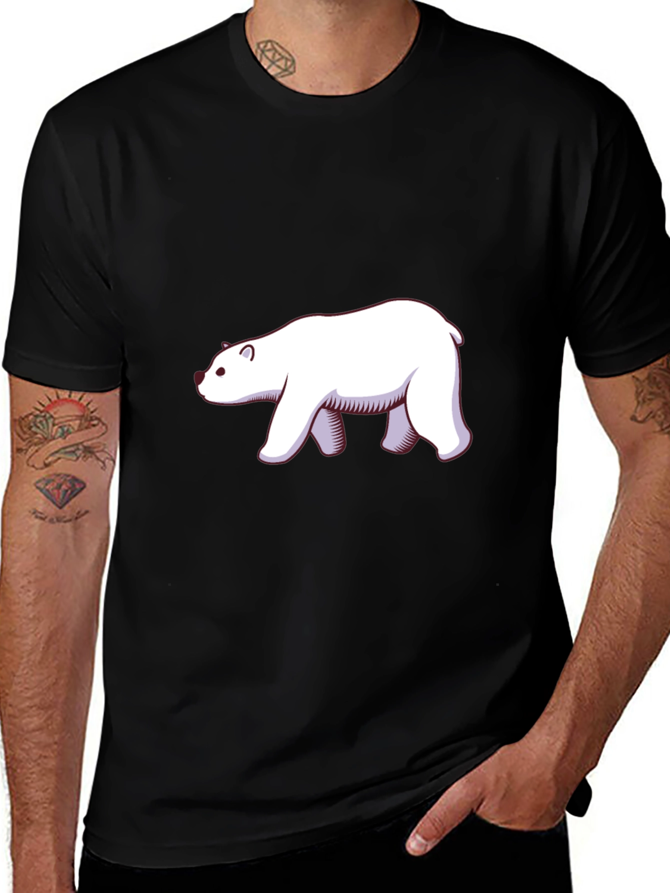 Cool Bear Graphic Tee - Black Cotton T-Shirt