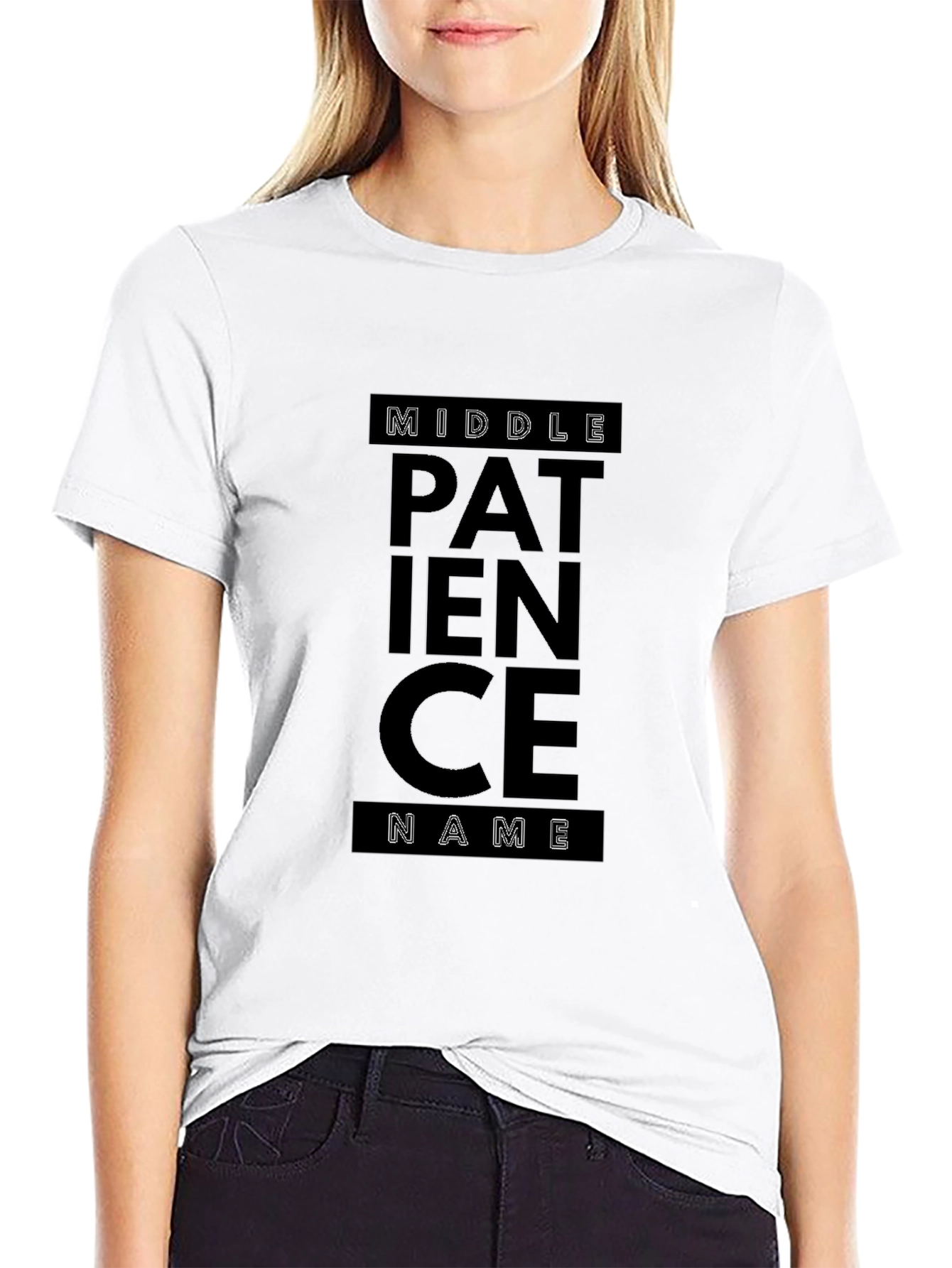 Patience Middle Name Black T-Shirt